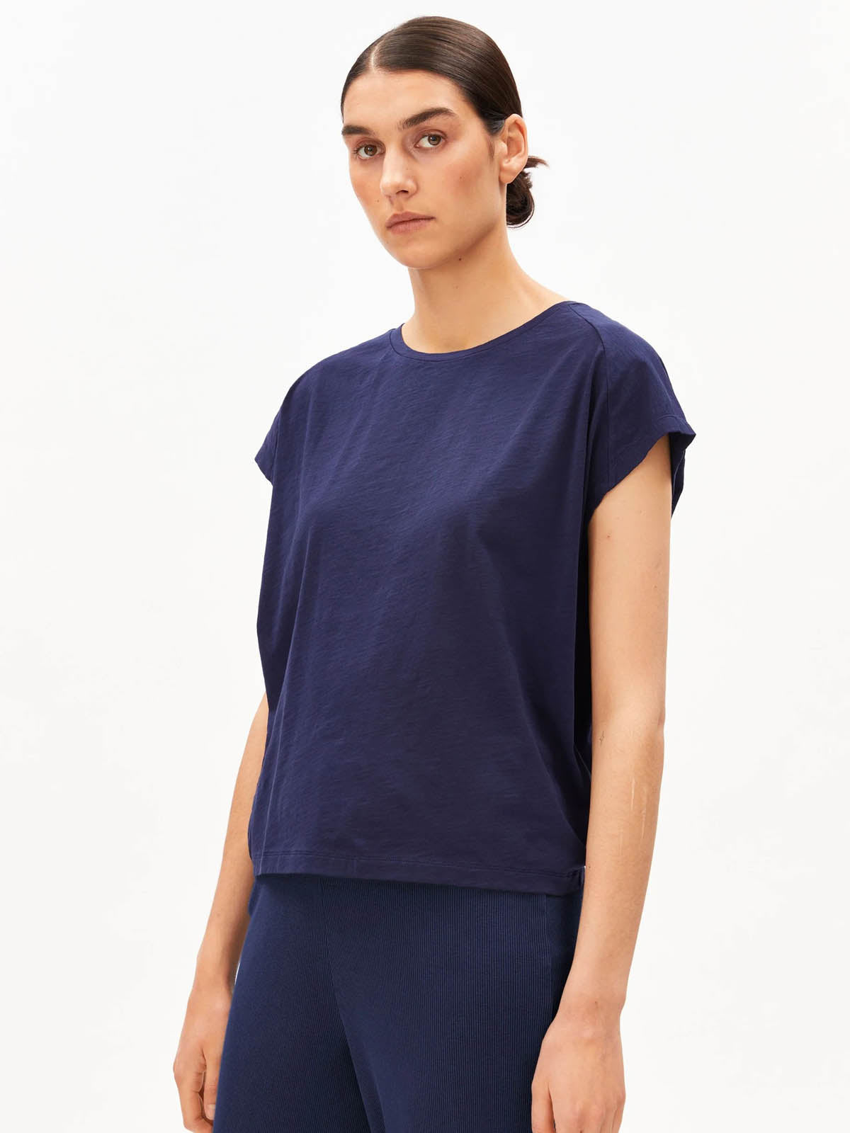 Armedangels Slub Jersey T-Shirt Tinted Navy