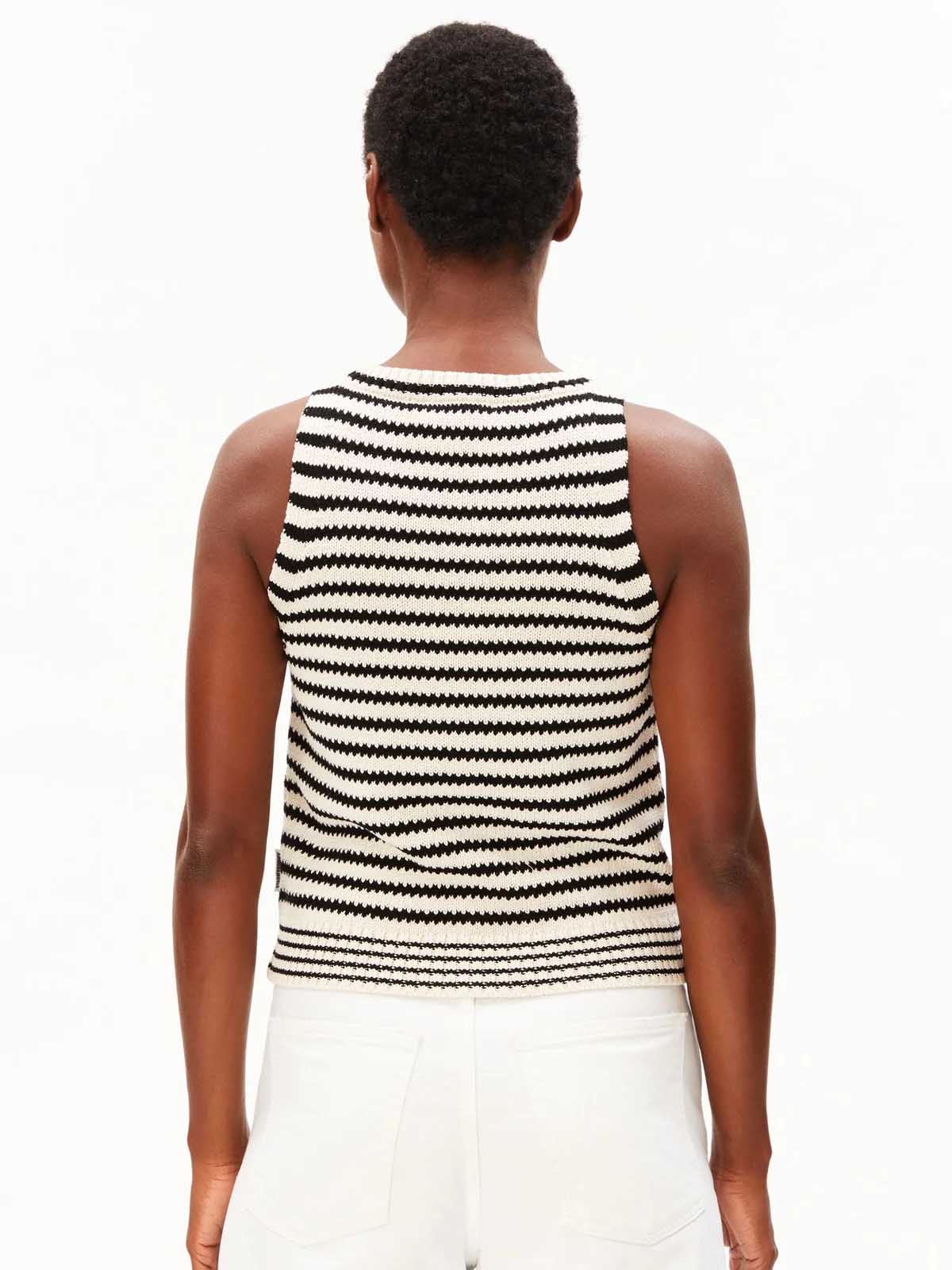 Armedangels Stripe Knit Top Undyed Black