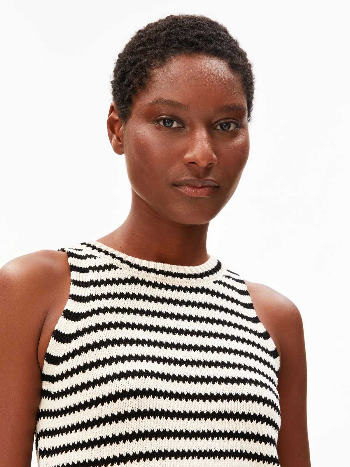 Armedangels Stripe Knit Top Undyed Black