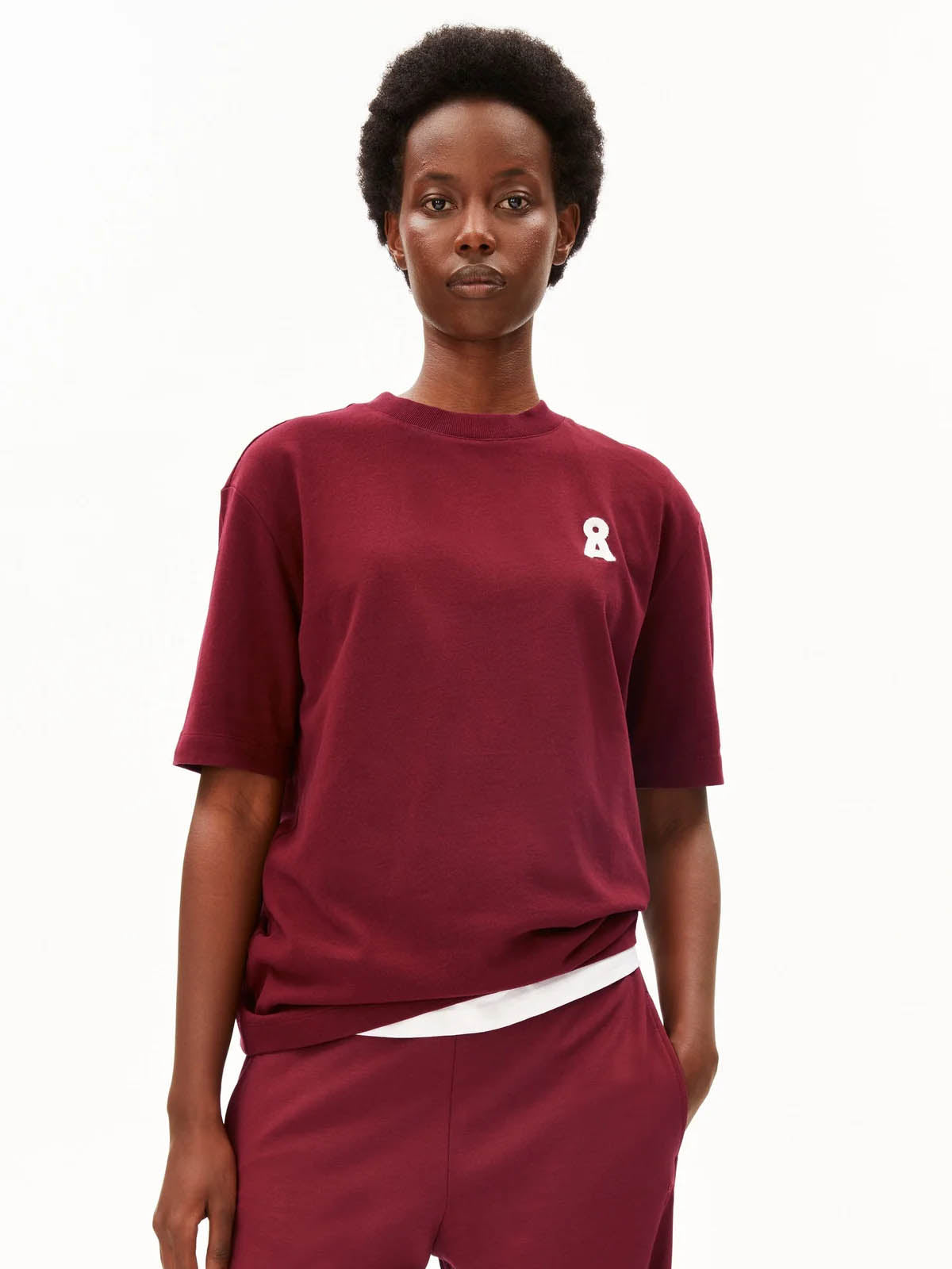 Armedangels T-Shirt Iconic A Tarjaa Velvet Red