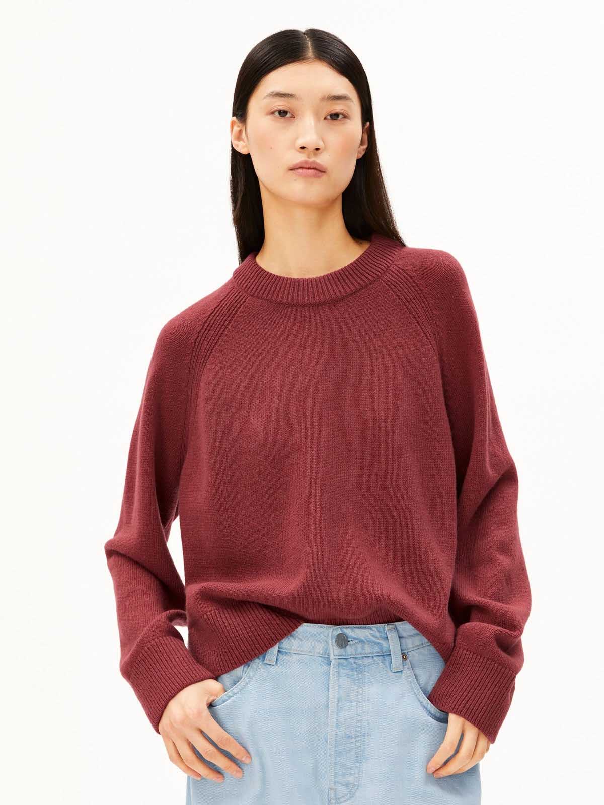 Armedangels Wool Knit Sweater Velvet Ember
