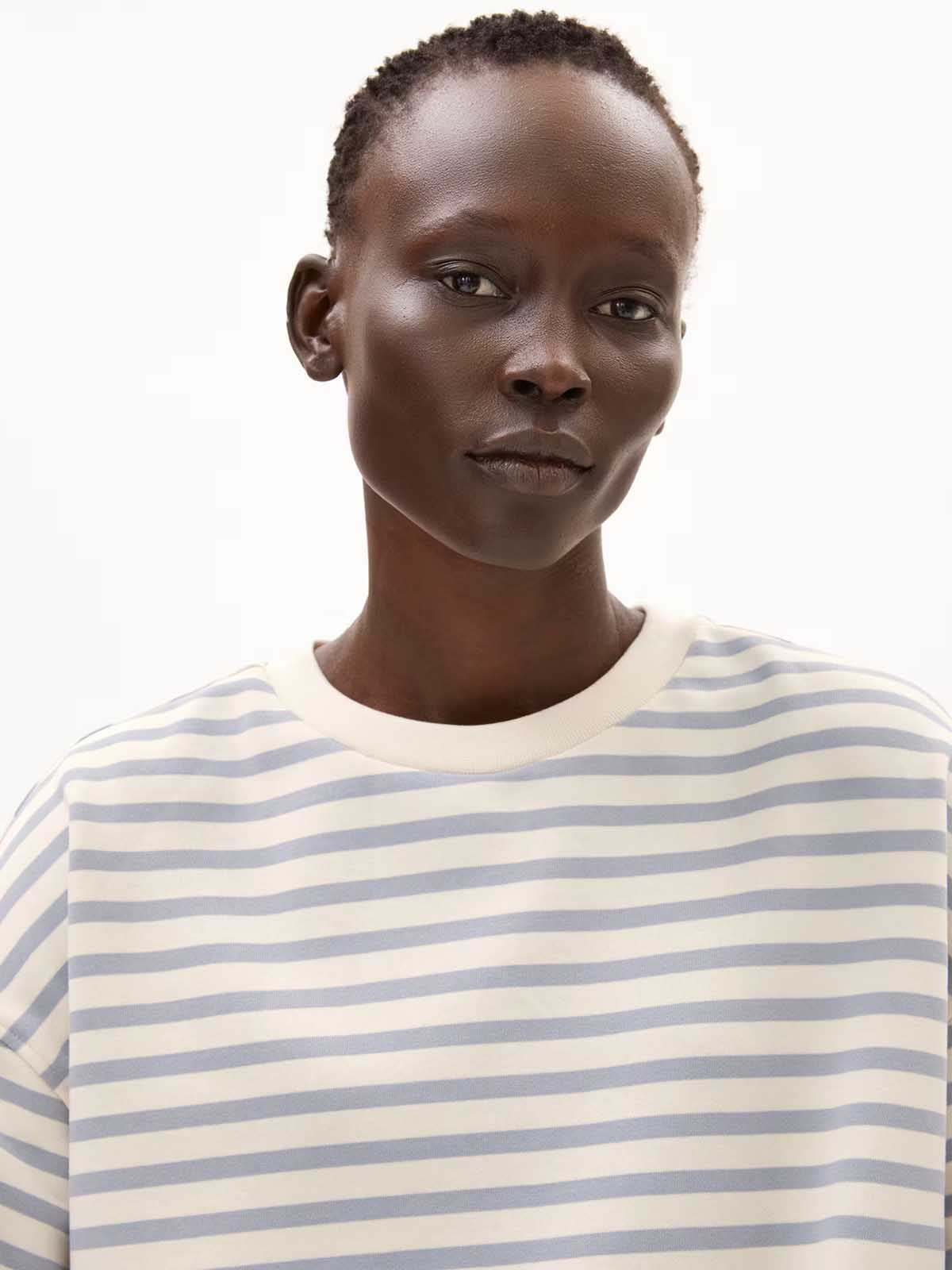 Armedangels Frankaa Maarlen Stripe Sweatshirt Undyed Misty Morning