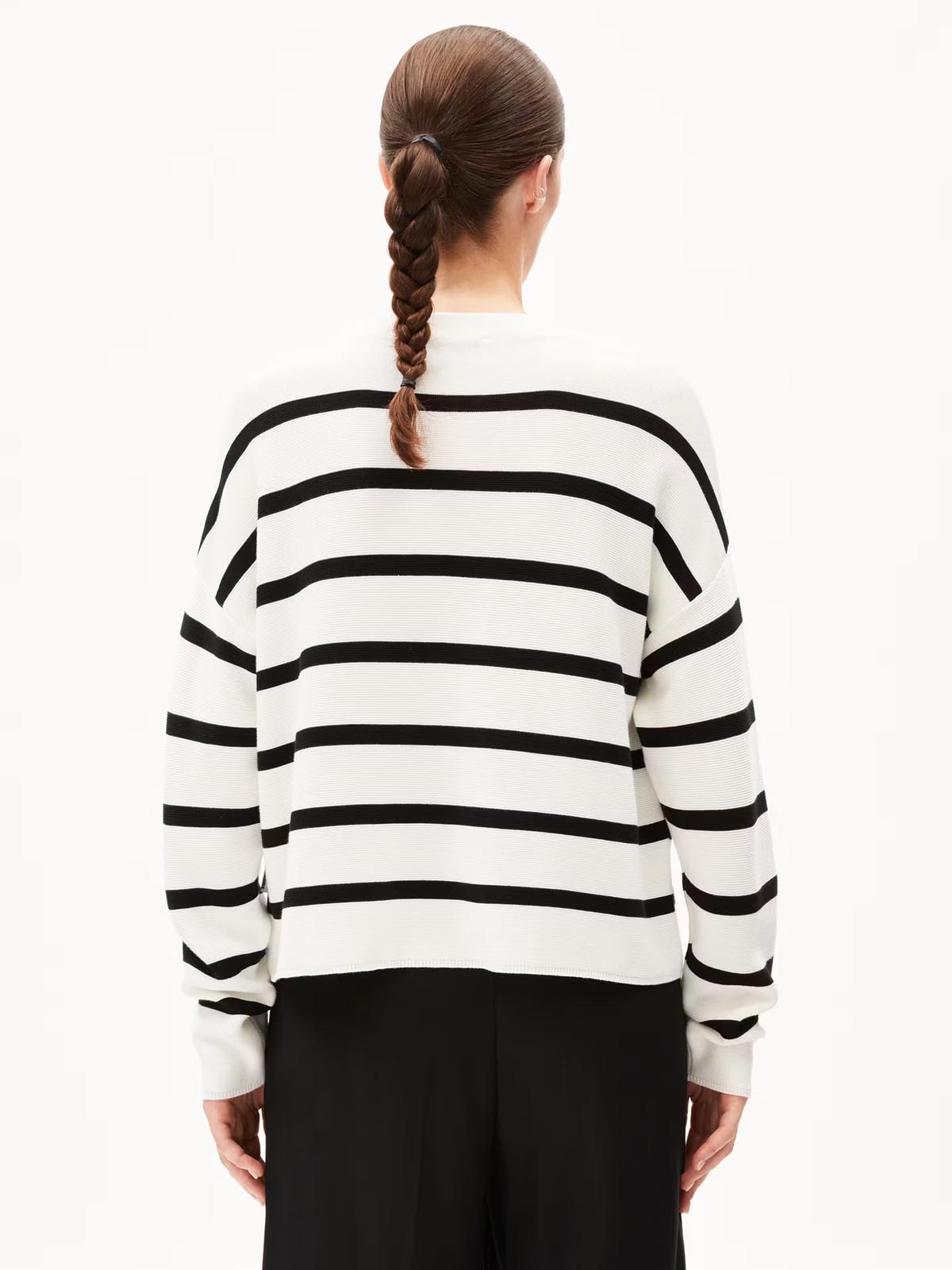 Armedangels Merinaa Stripes Pullover Light Oatmilk-Black