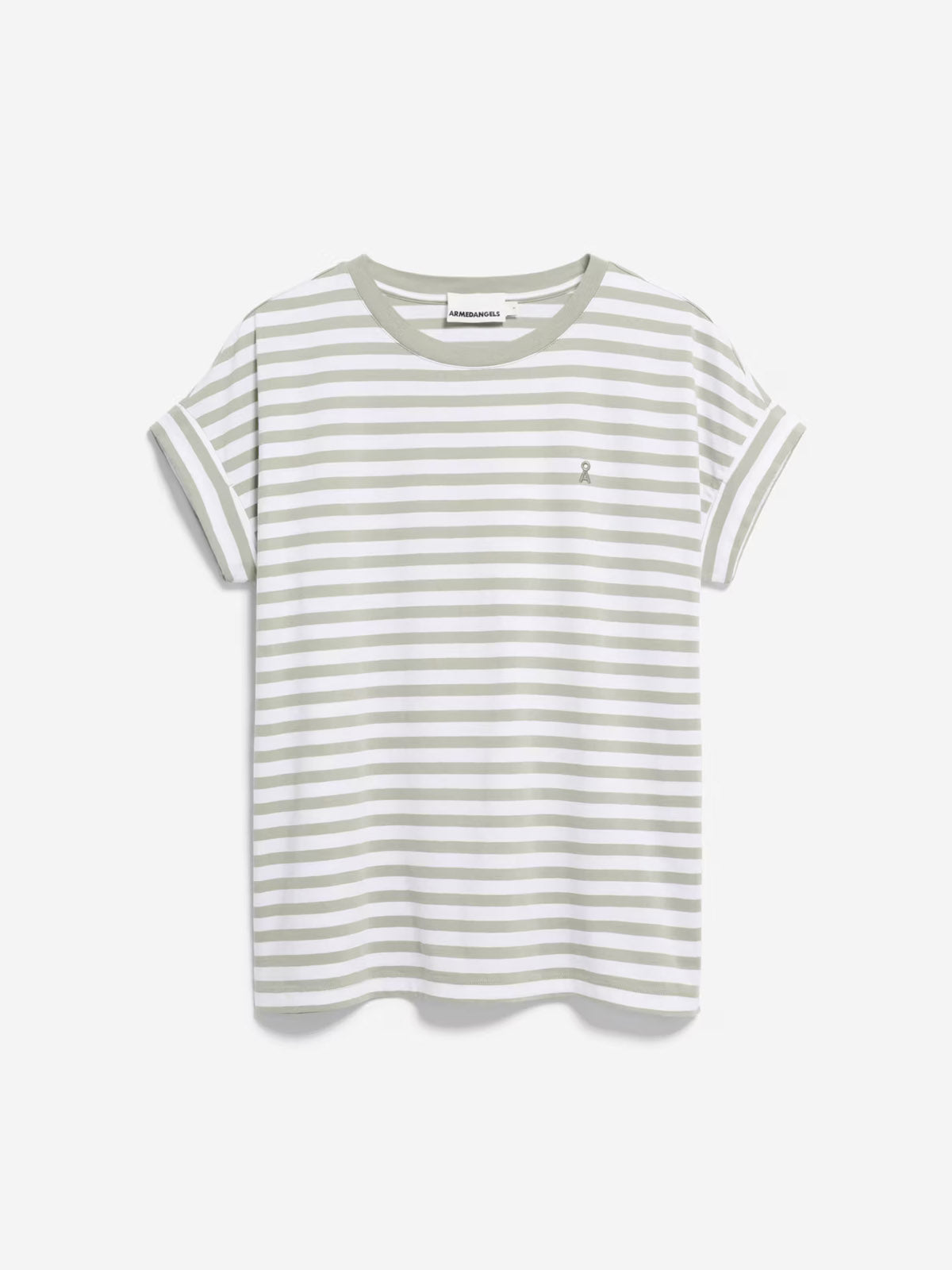 Armedangels T-Shirt Idaara Stripes White Seagreen
