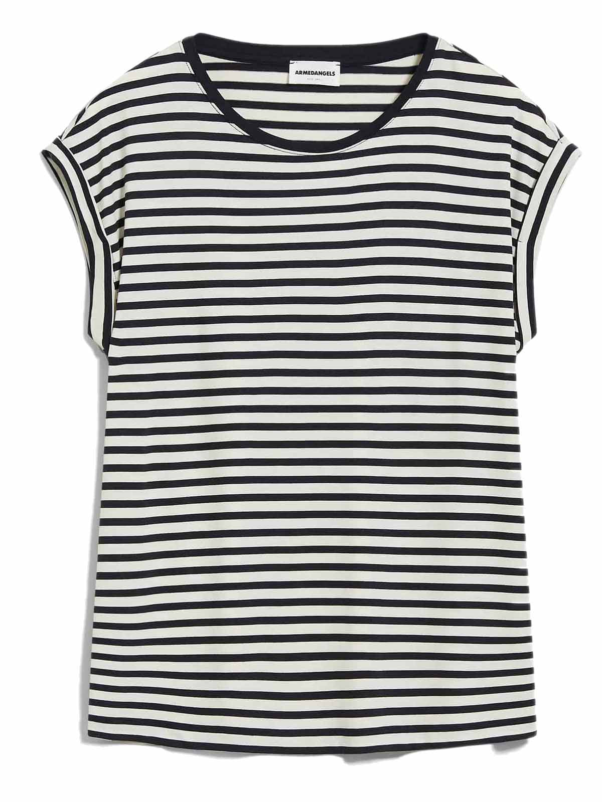 Armedangels T-Shirt Jilaana Stripes Night Sky Oatmilk