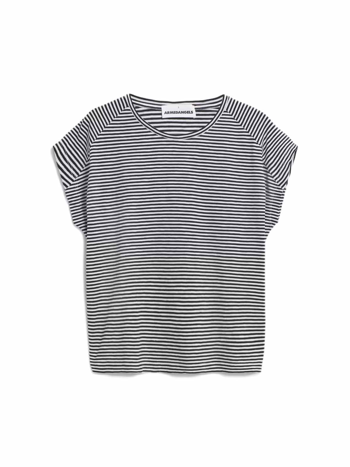 Armedangels T-Shirt Oneliaa Lovely Stripes Black-Oatmilk