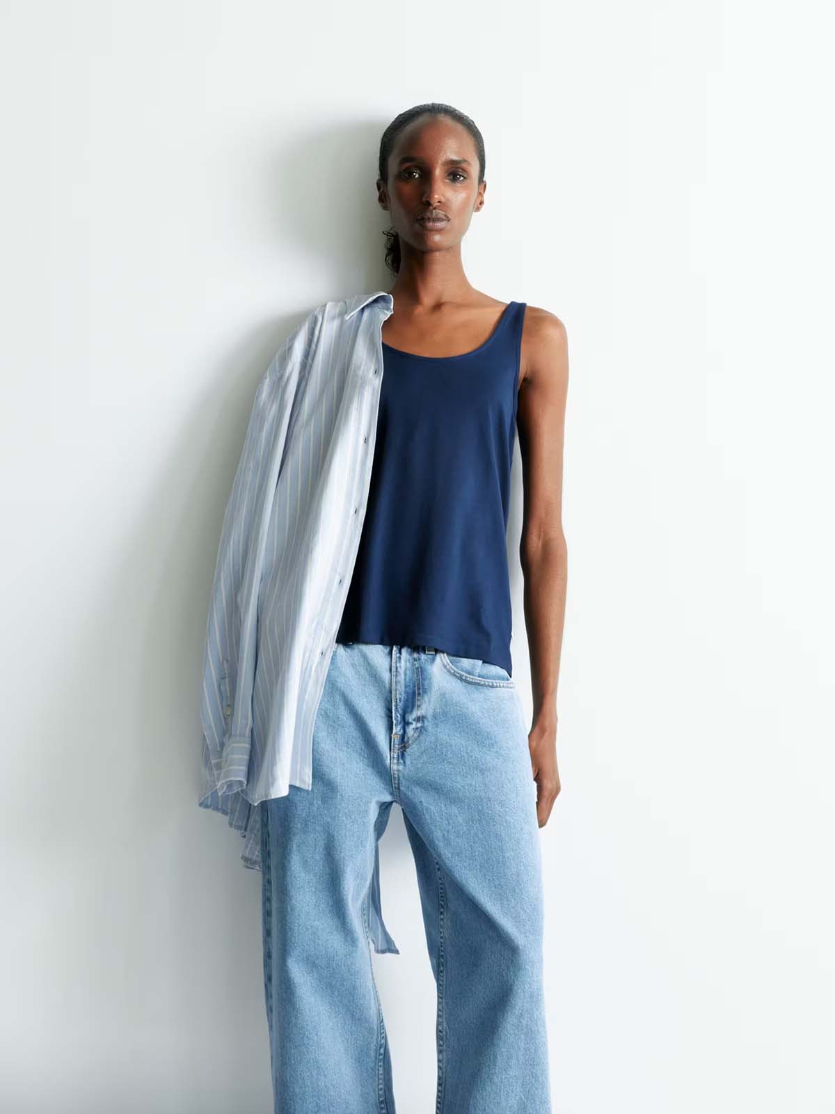 Armedangels Tank Top Ashraani Solid Blue Noon