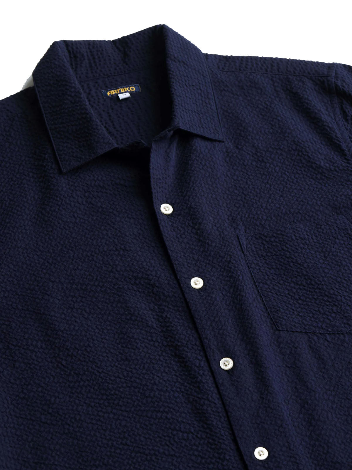Arniko Bobby Shirt Navy Seersucker