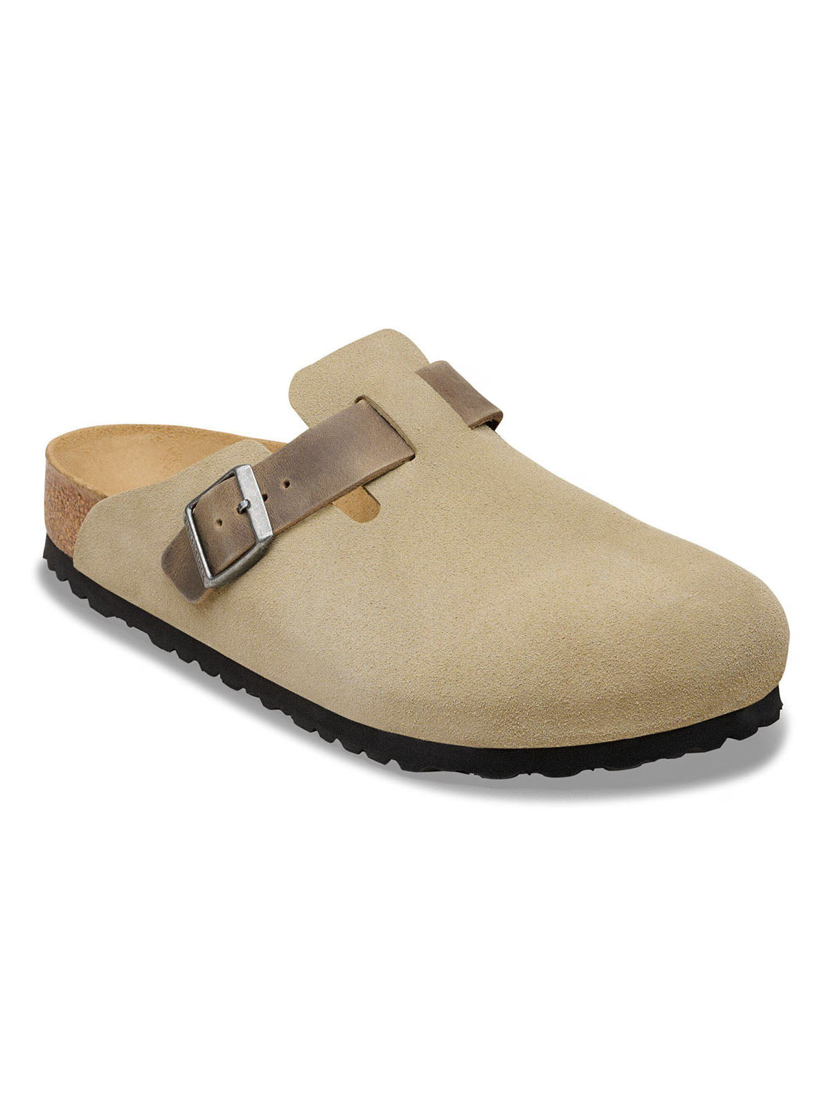 Birkenstock Boston BS Mixed Leather Faded Khaki Regular Fit