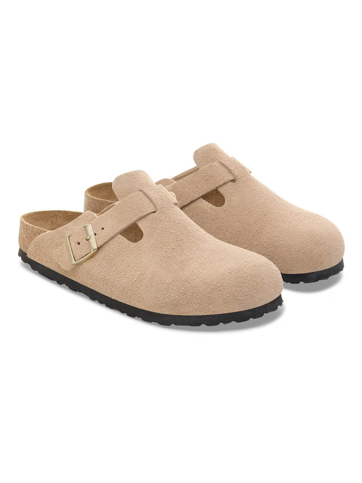 Birkenstock Boston Suede Leather Sandcastle Narrow Fit