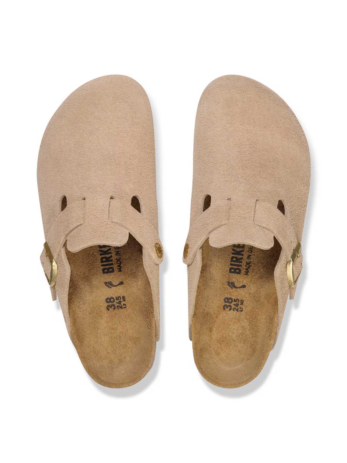 Birkenstock Boston Suede Leather Sandcastle Narrow Fit