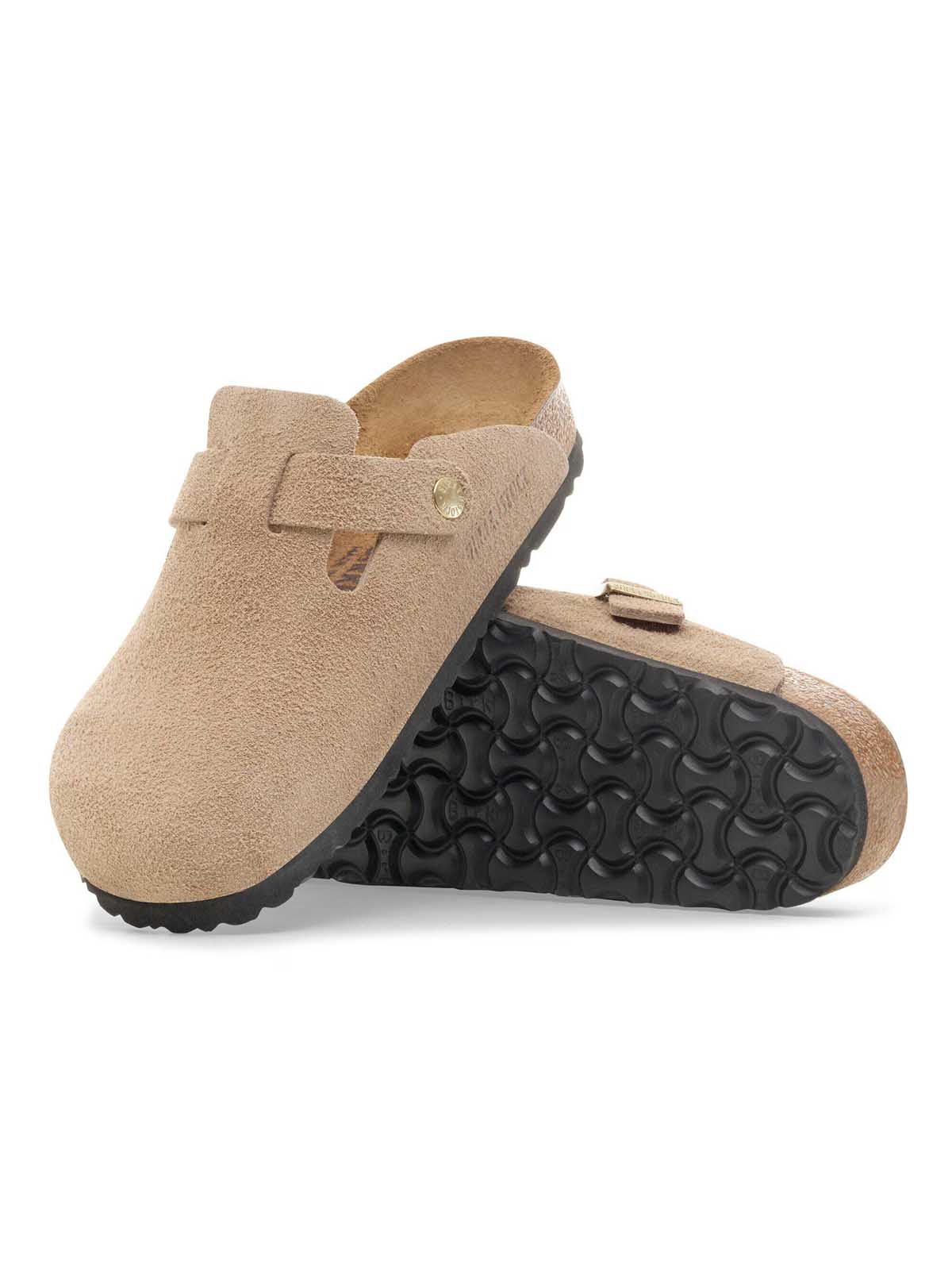 Birkenstock Boston Suede Leather Sandcastle Narrow Fit
