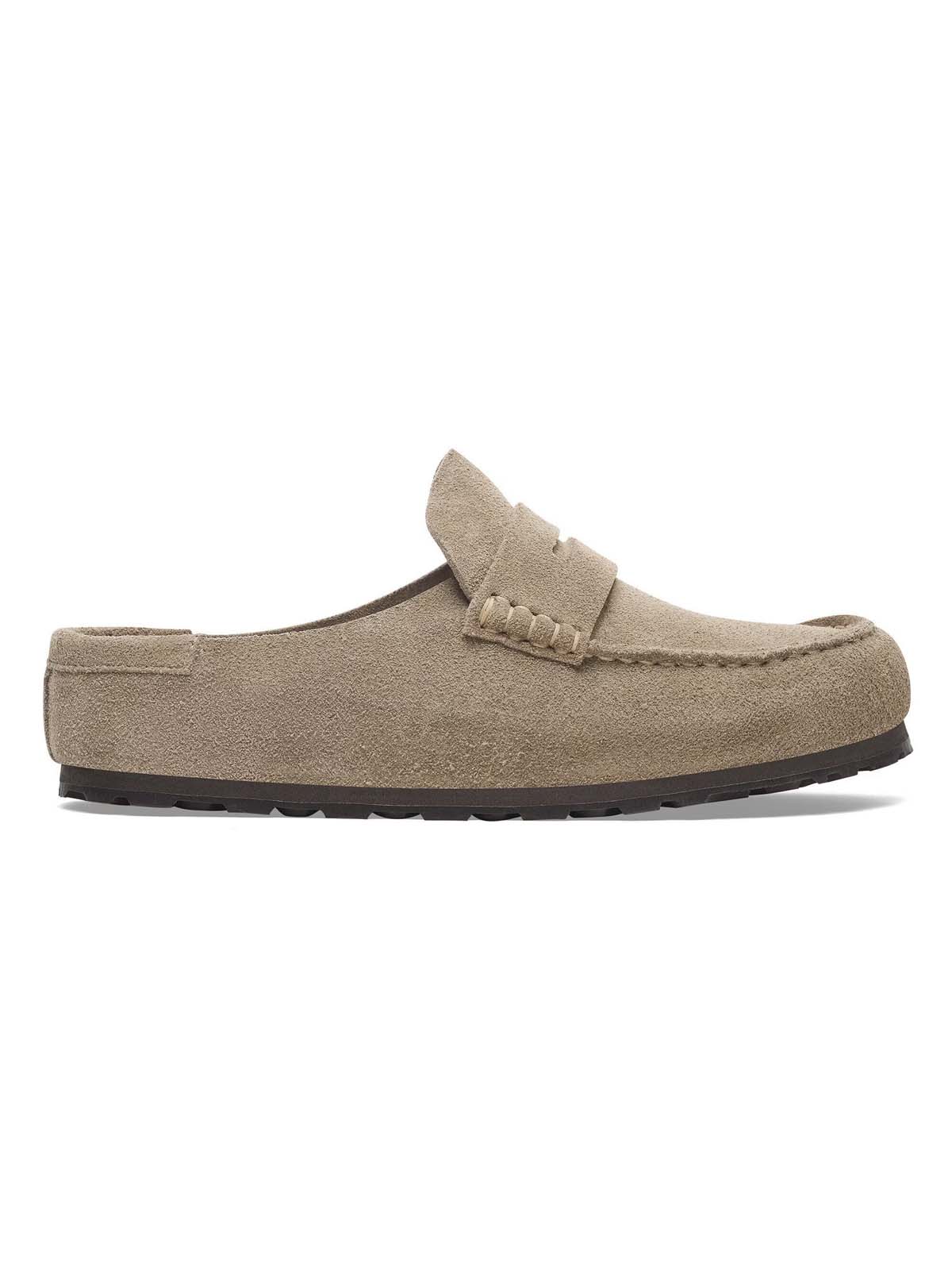 Birkenstock Naples Wrapped Suede Leather Taupe Narrow Fit