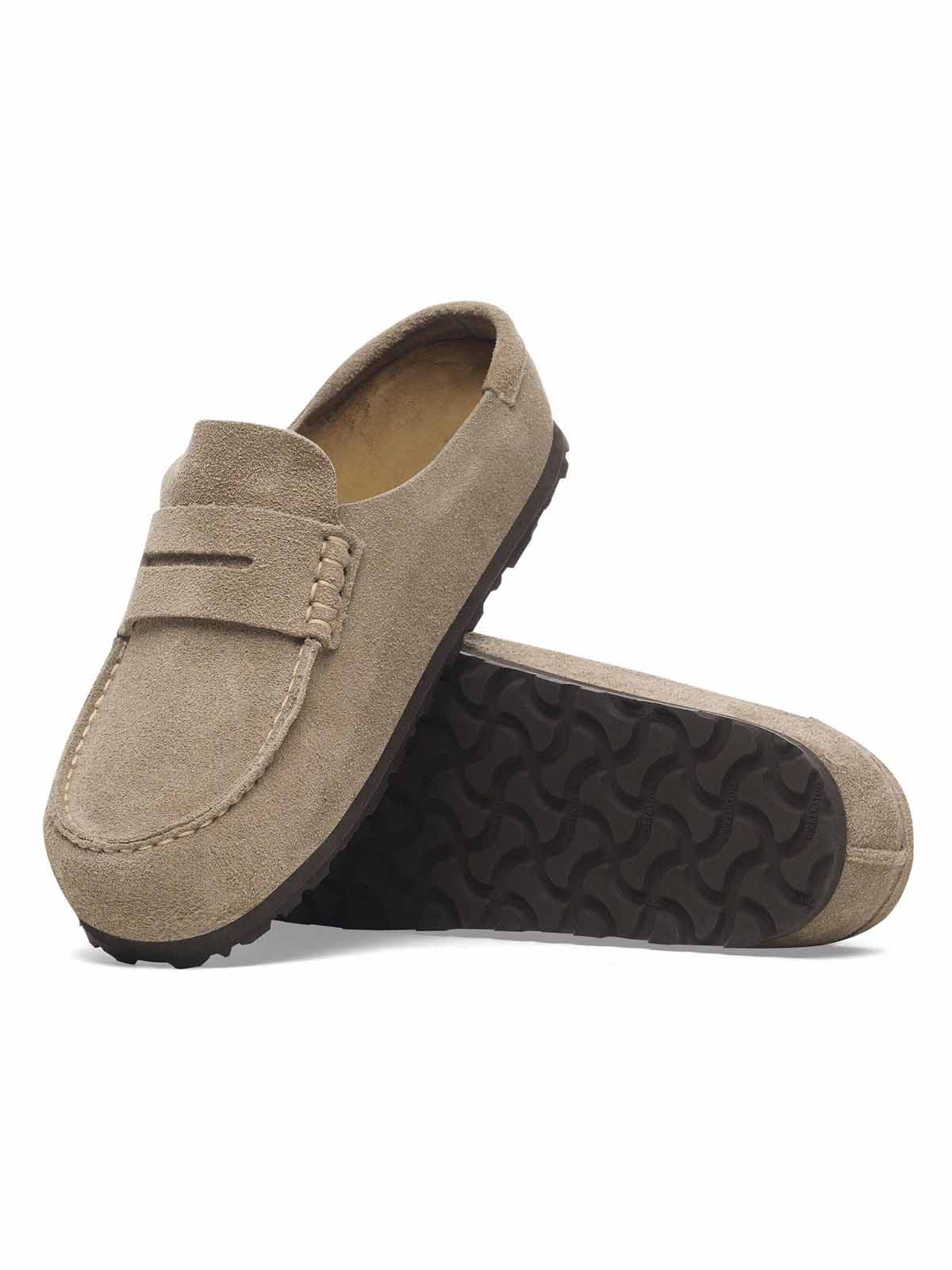 Birkenstock Naples Wrapped Suede Leather Taupe Narrow Fit