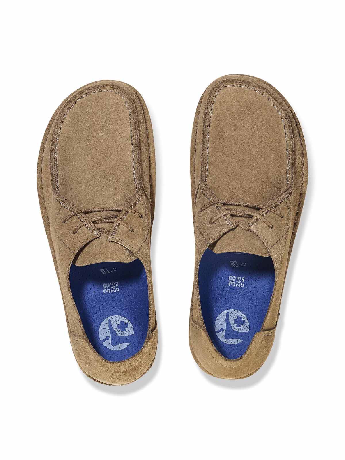 Birkenstock Utti Lace Suede Leather Gray Taupe Narrow Fit