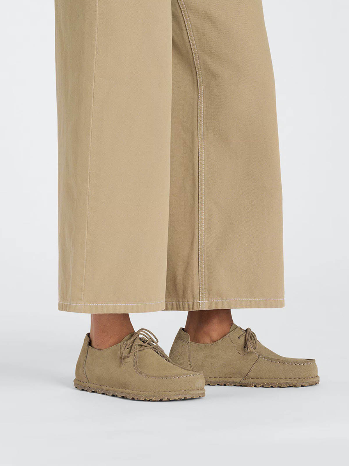 Birkenstock Utti Lace Suede Leather Gray Taupe Narrow Fit