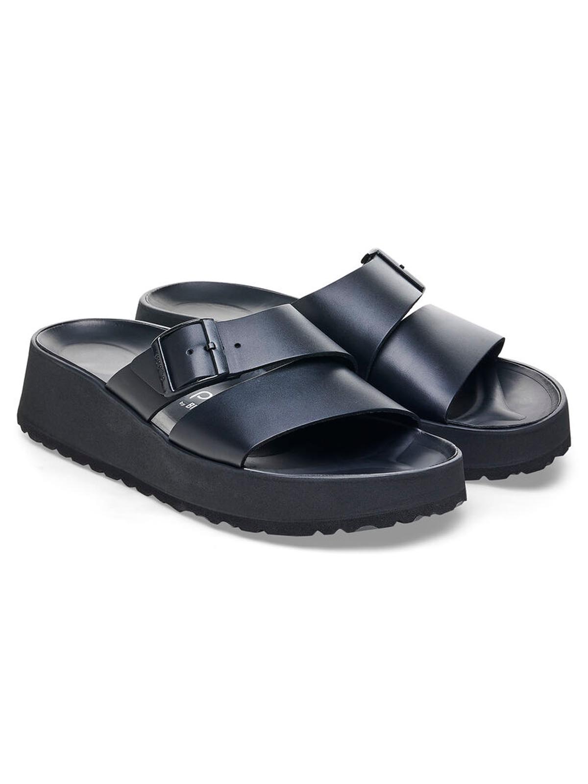 Birkenstock Almina Natural Leather Black Narrow Fit