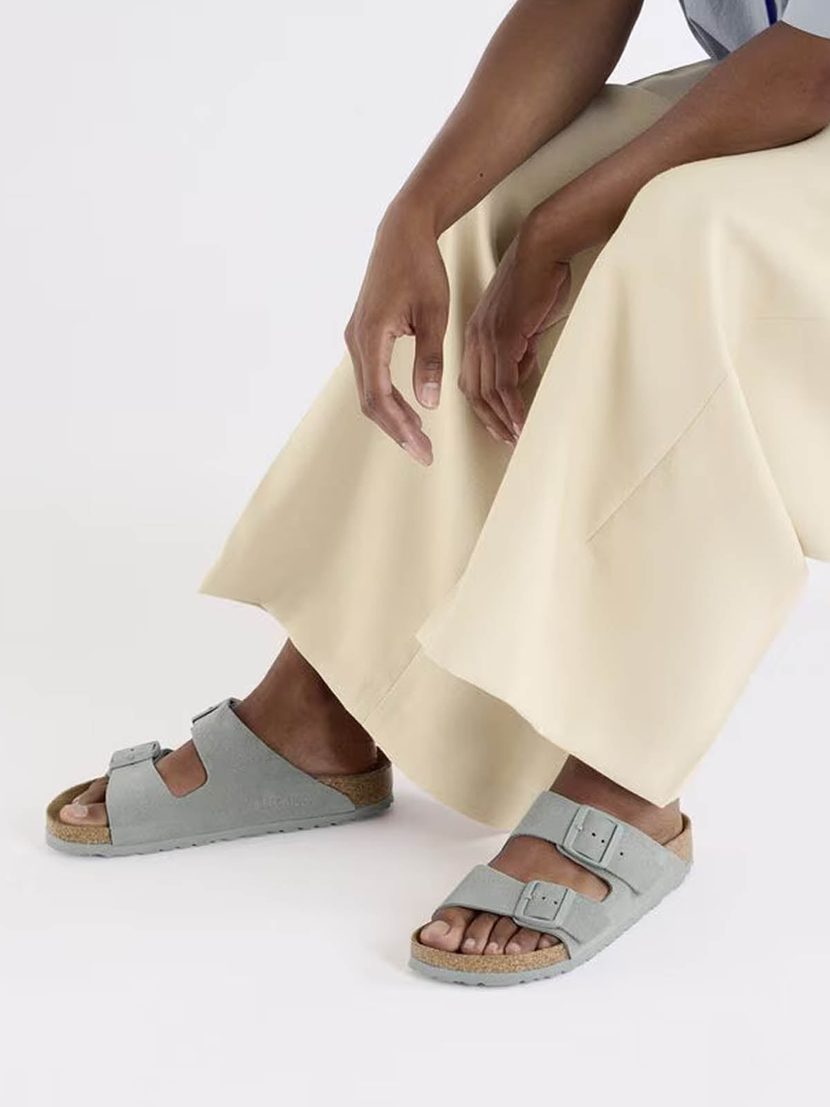 Birkenstock Arizona Suede Leather Pure Sage Narrow Fit