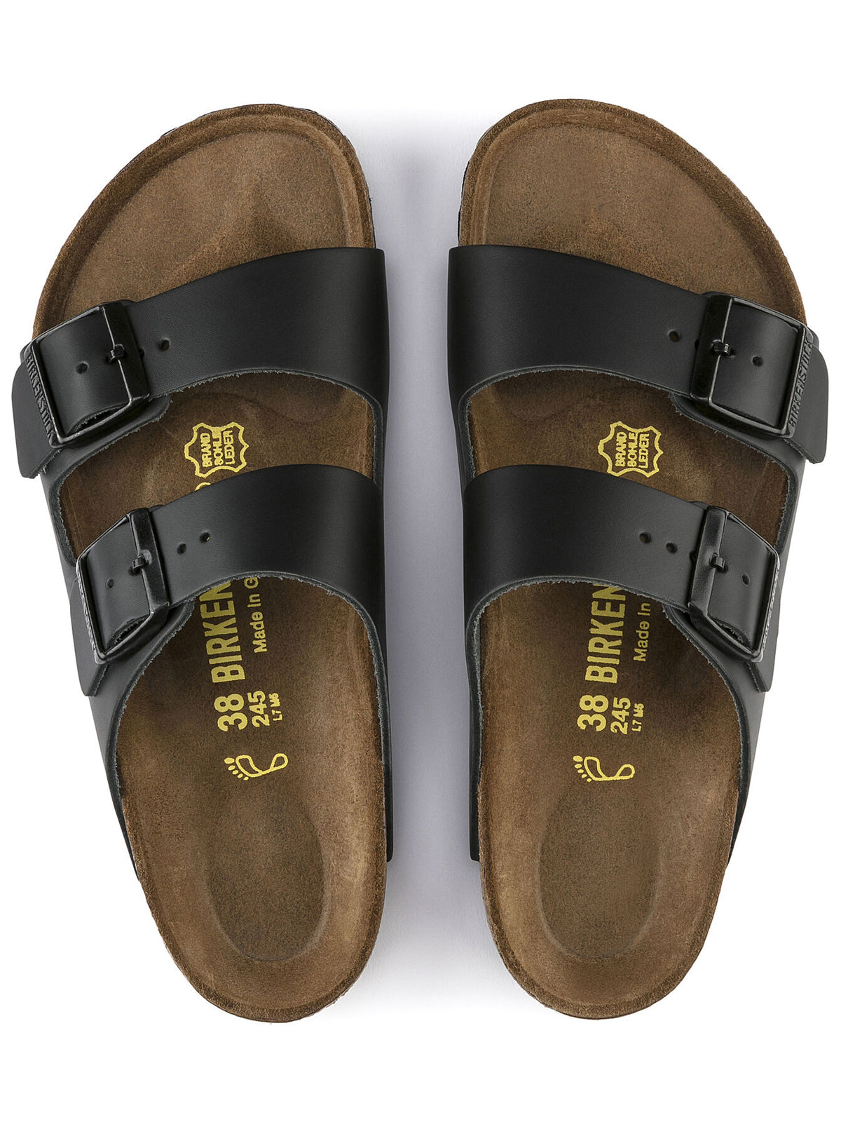 Birkenstock Arizona Natural Leather Black Regular Fit