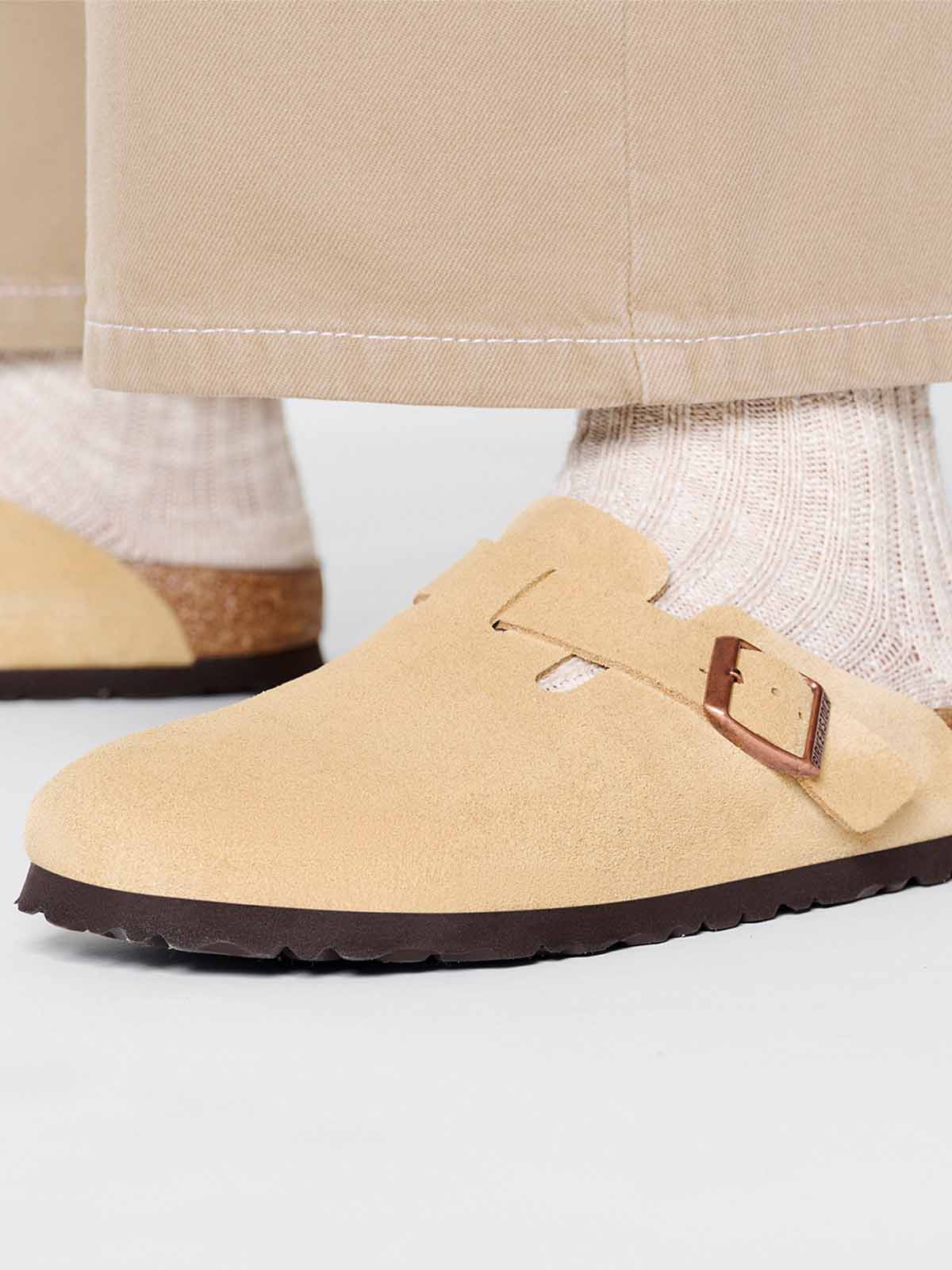 Birkenstock Boston Leve VL Latte Cream Narrow Fit