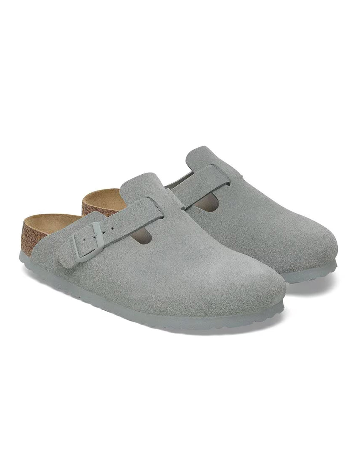Birkenstock Boston Suede Leather Pure Sage Narrow Fit - Visitor Store