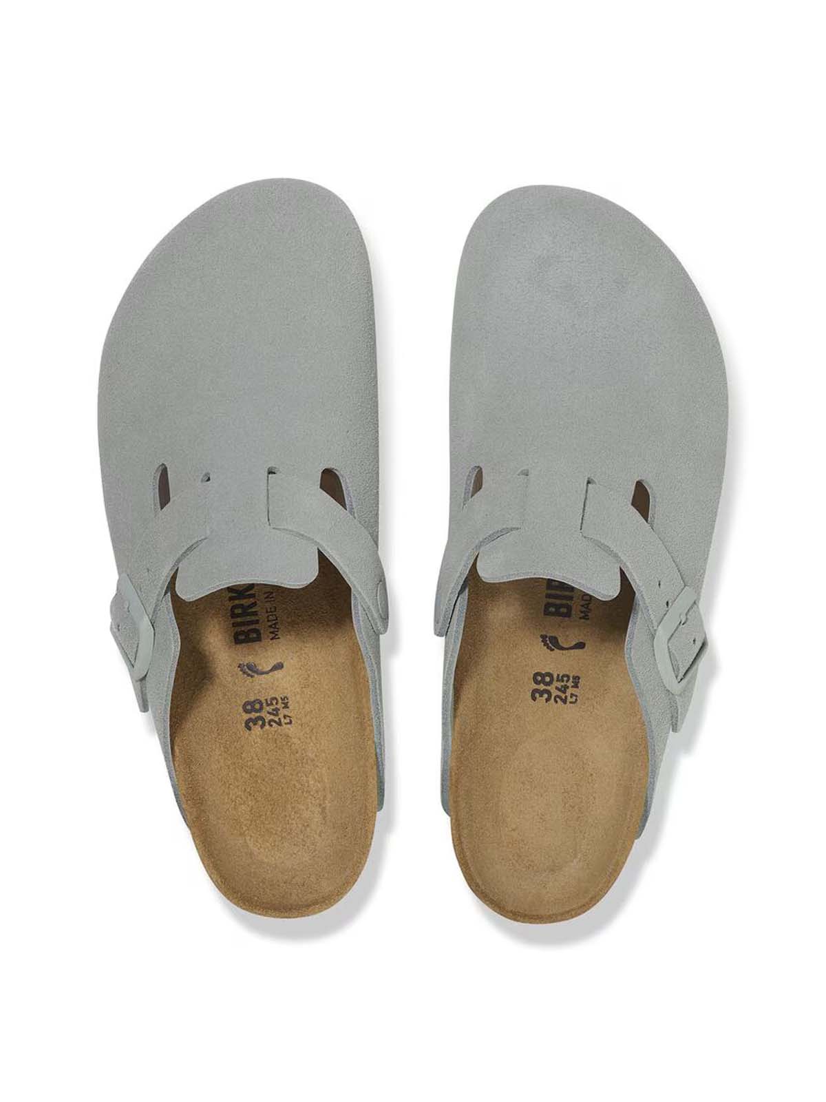 Birkenstock Boston Suede Leather Pure Sage Narrow Fit - Visitor Store