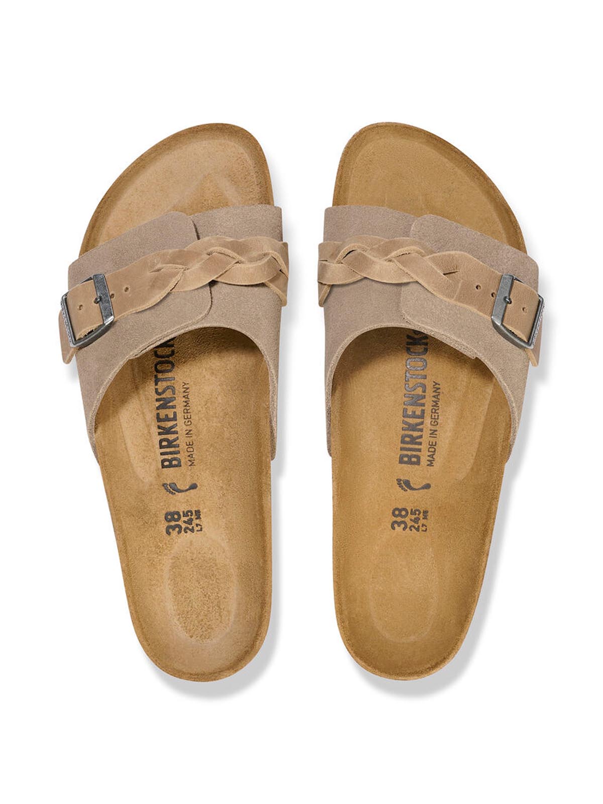 Birkenstock Oita Braided Suede Leather Taupe Narrow Fit