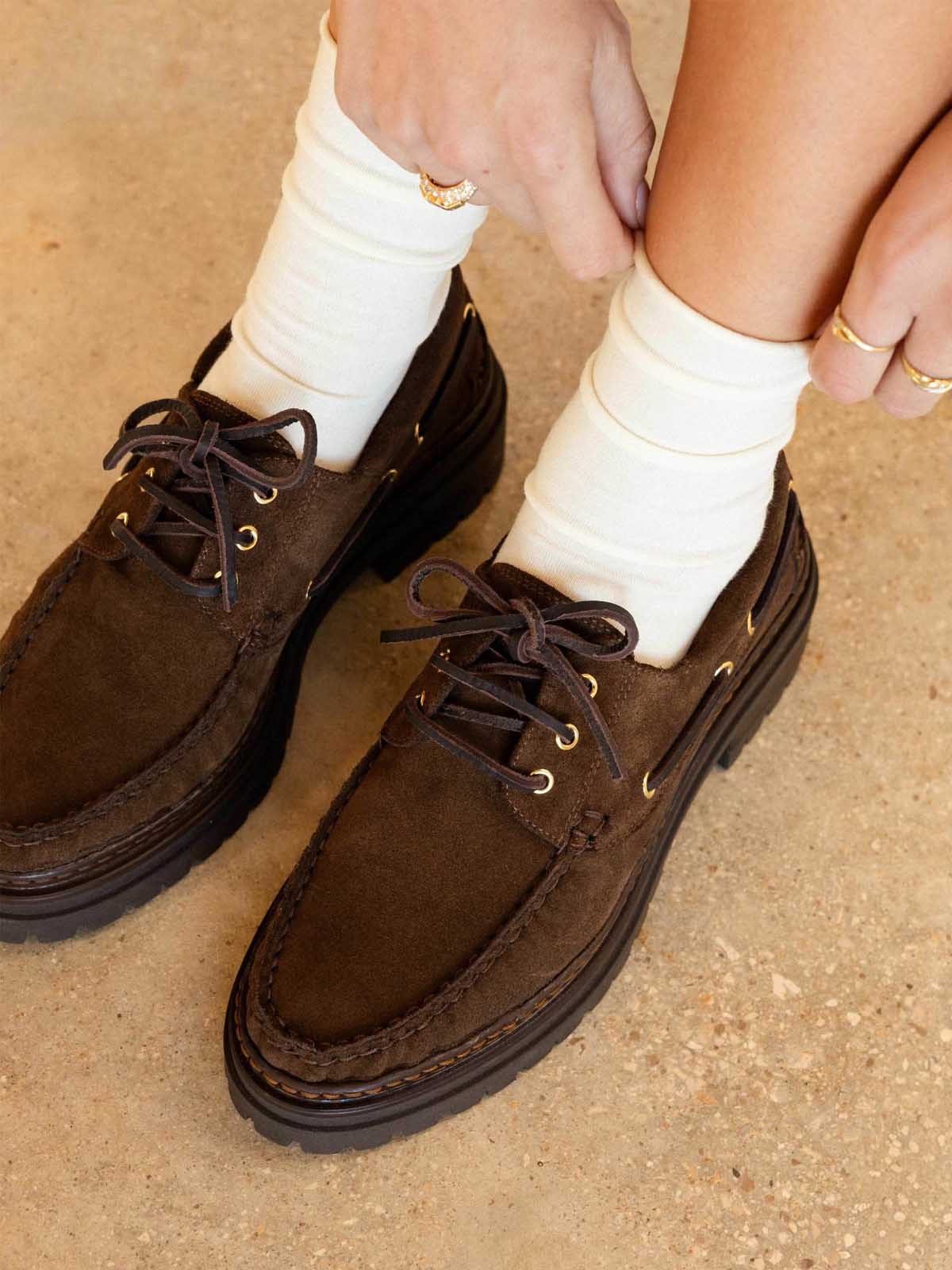 Bobbies Farah Boat Shoes Rockies Brown / Suede Leather