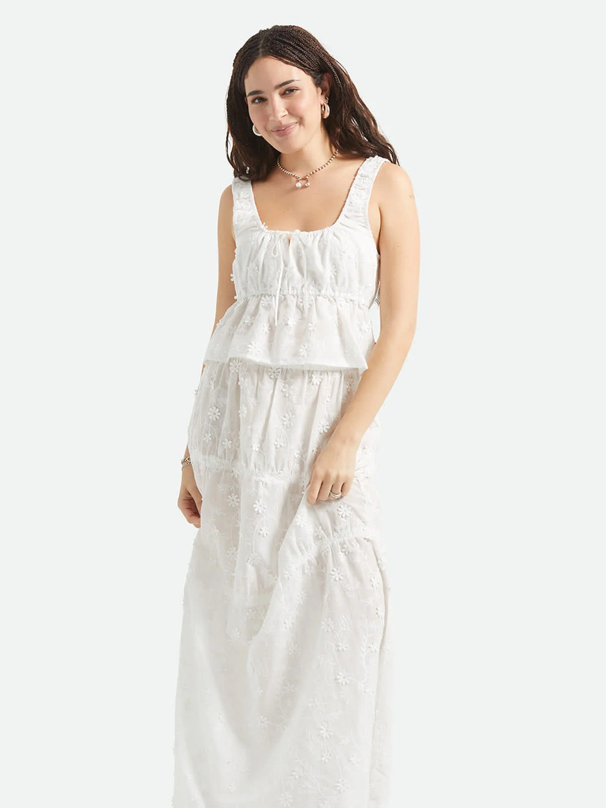 Brixton W's Abigail Tie Top Off White Floral
