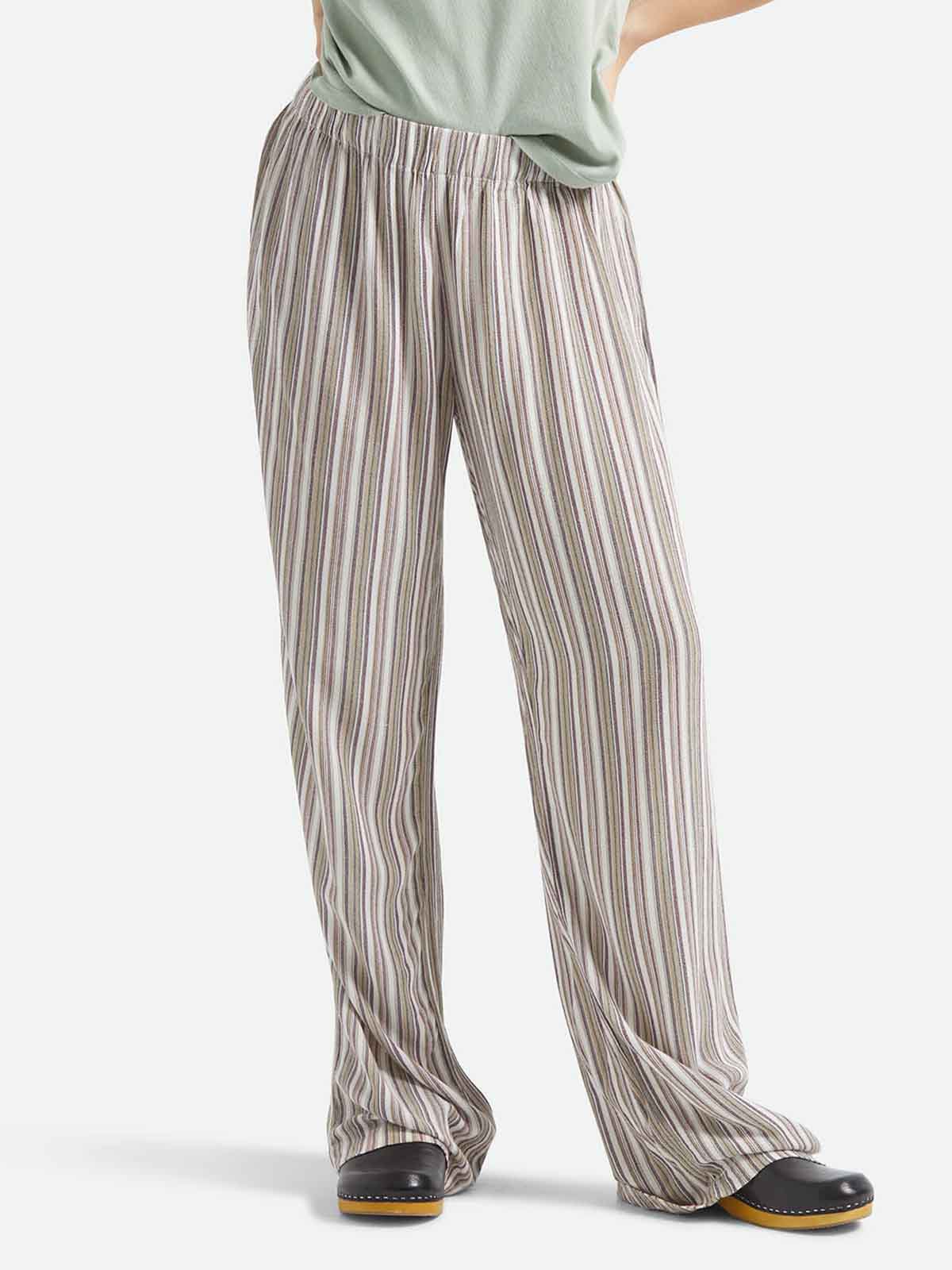 Brixton W's Alley Lounge Pants Worn In Robust Red Stripes