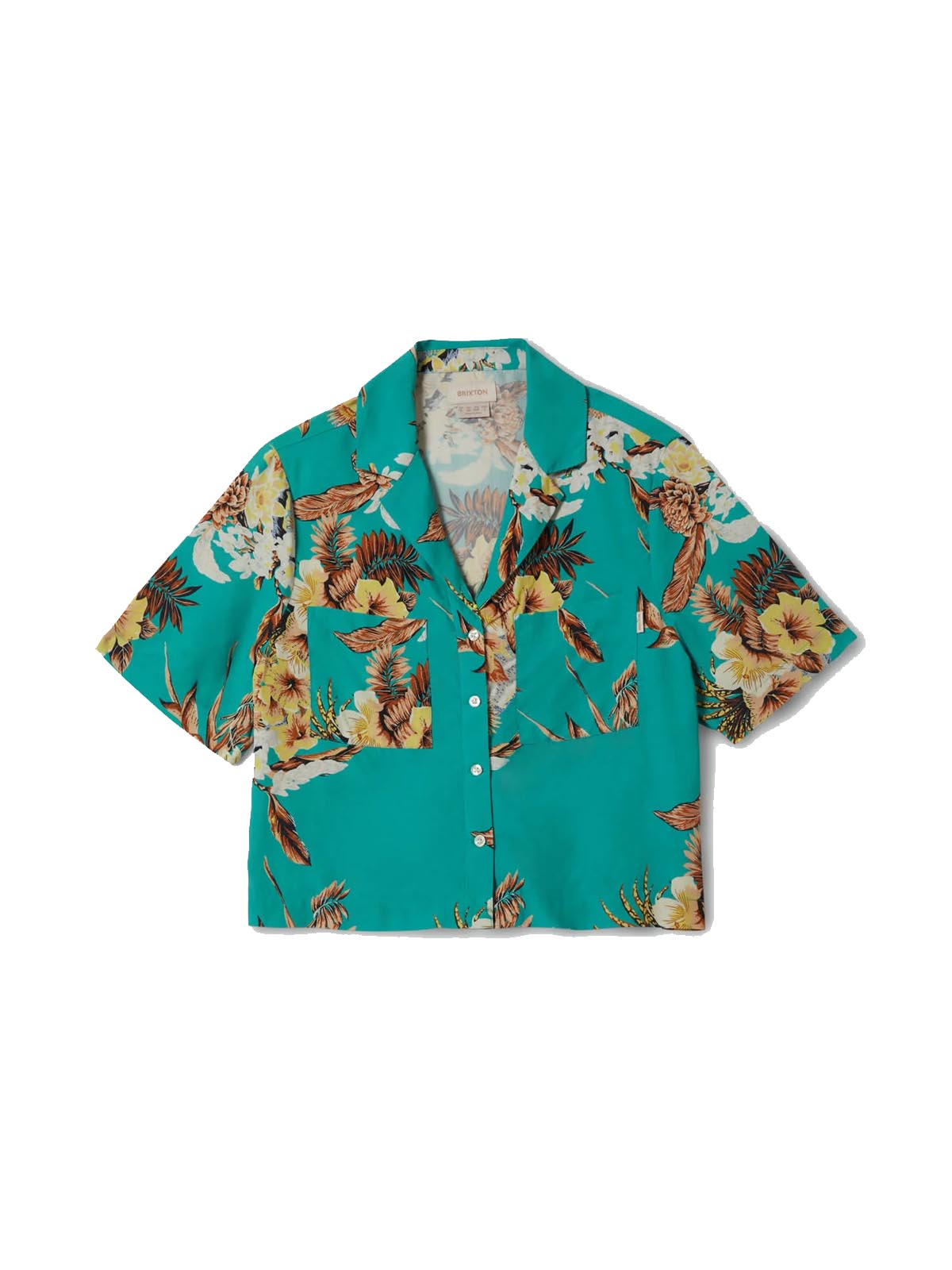 Brixton W's Campos Button Down Retro Green Flor Campos