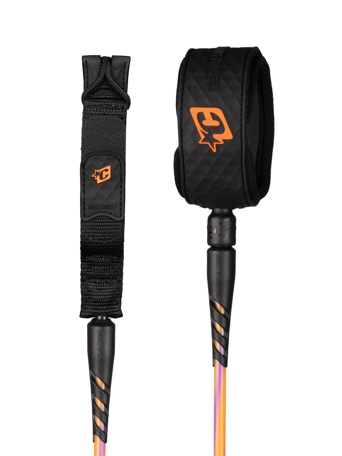 Creatures Of Leisure Leash Reliance 2.0 Lite 5 x 3/16" Hi-VIS Purple Twist Black