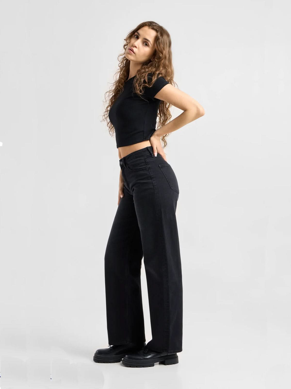 DAWN Ash Barrel Leg Black Denim L30