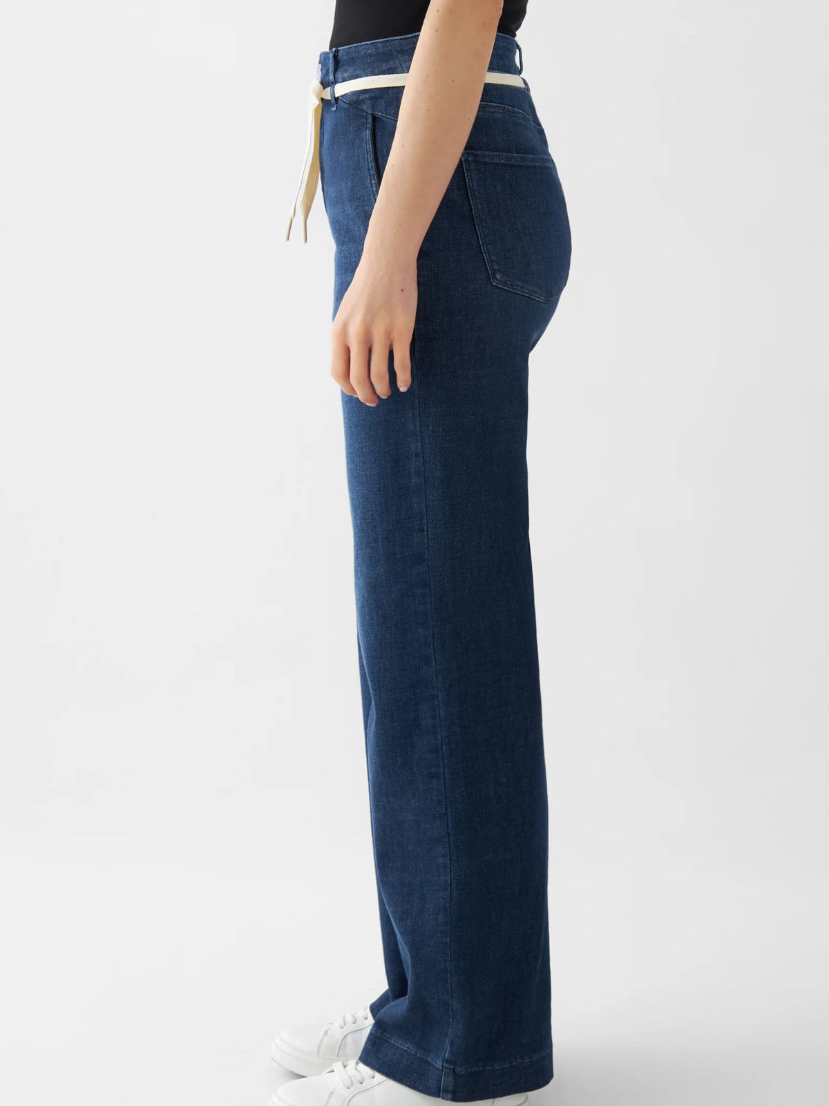 DAWN DEW Flared Soft Denim Jeans Dark Blue L28