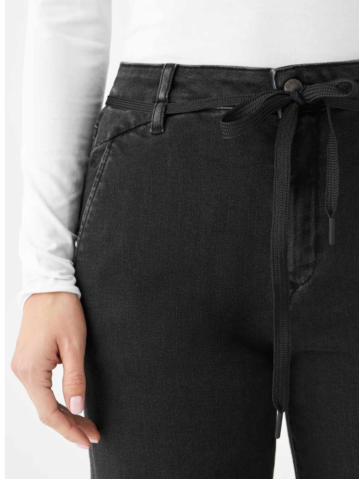 DAWN DEW Flared Soft Denim Jeans Black Denim L32