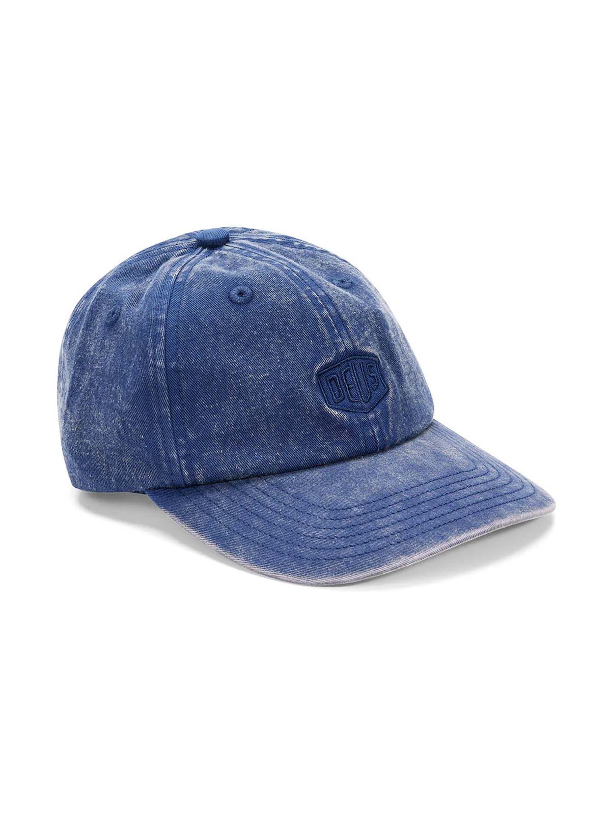 Deus Ex Machina Shield Garment Dyed Dad Cap Mechanic Blue