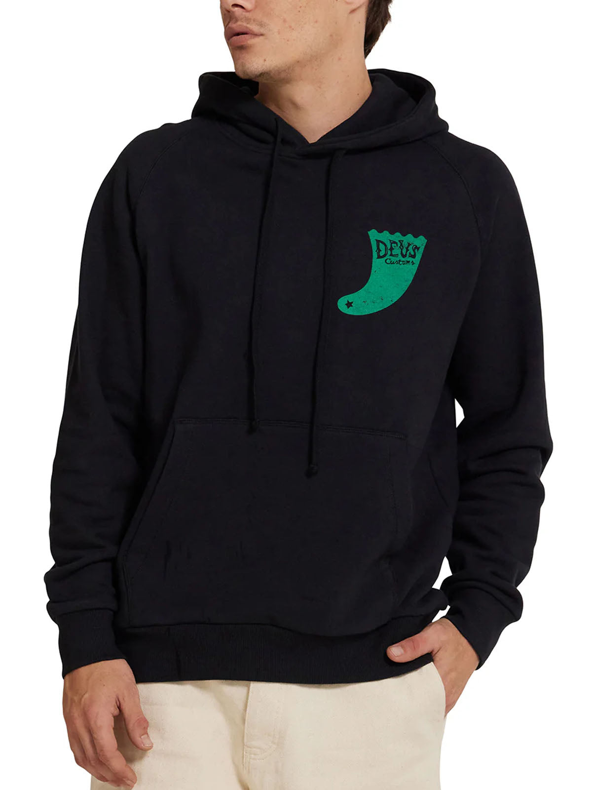 Deus Ex Machina Single Fin Tee Hoodie Black