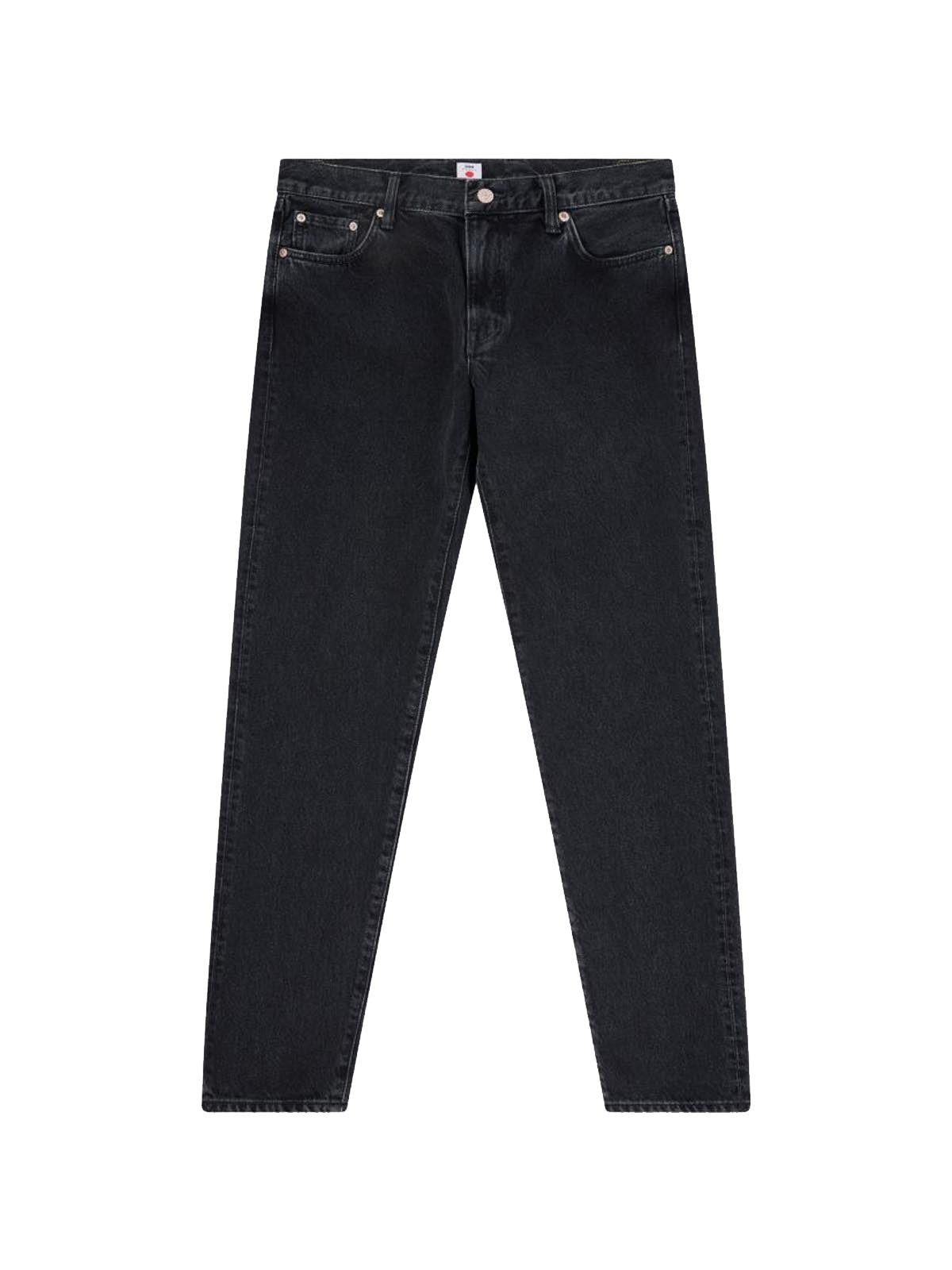 Edwin 13oz Kaihara Regular Tapered Jeans Black Dark Used L32