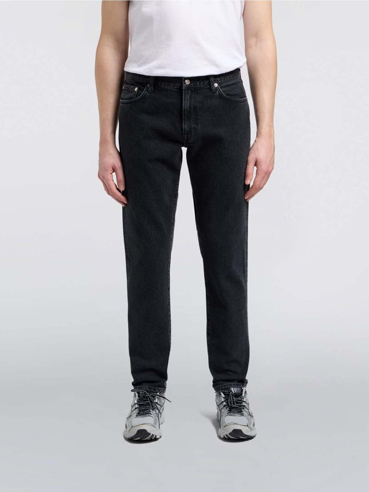 Edwin 13oz Kaihara Regular Tapered Jeans Black Dark Used L32