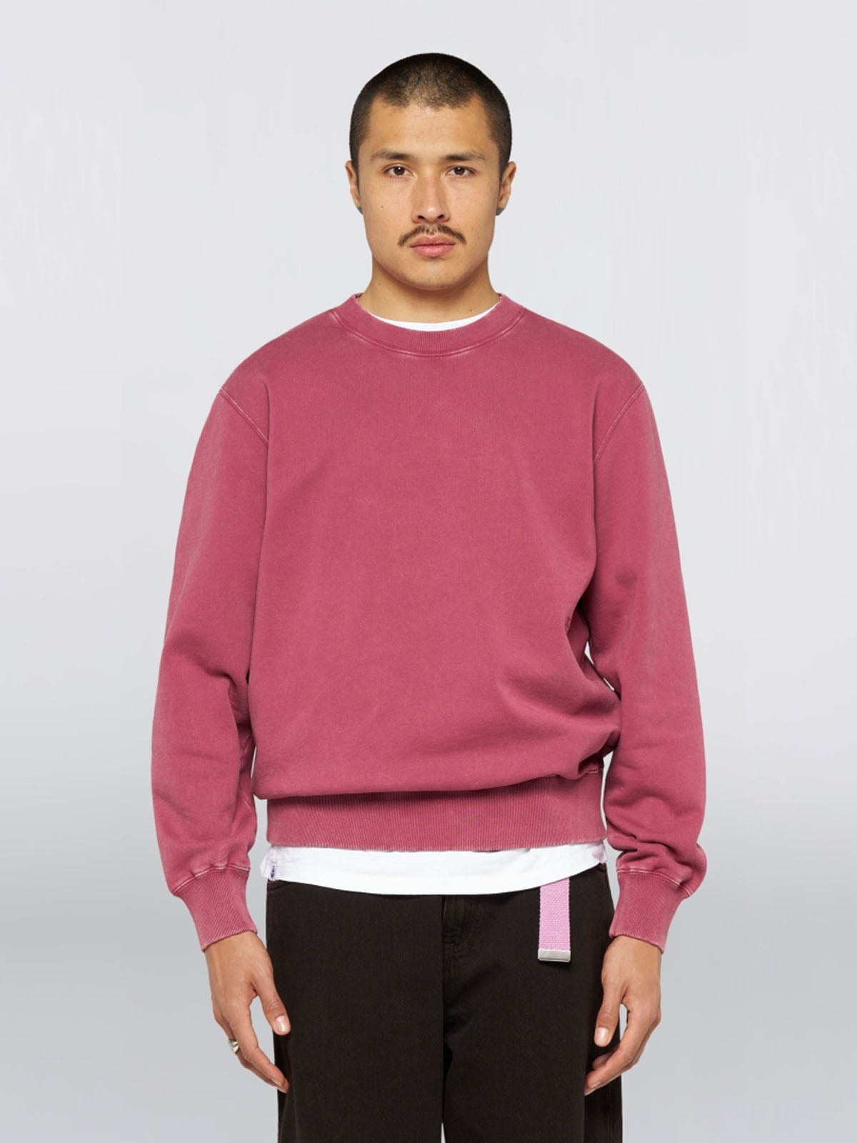 Edwin Axiom Crew Sweat Red Plum Marble Fade Out