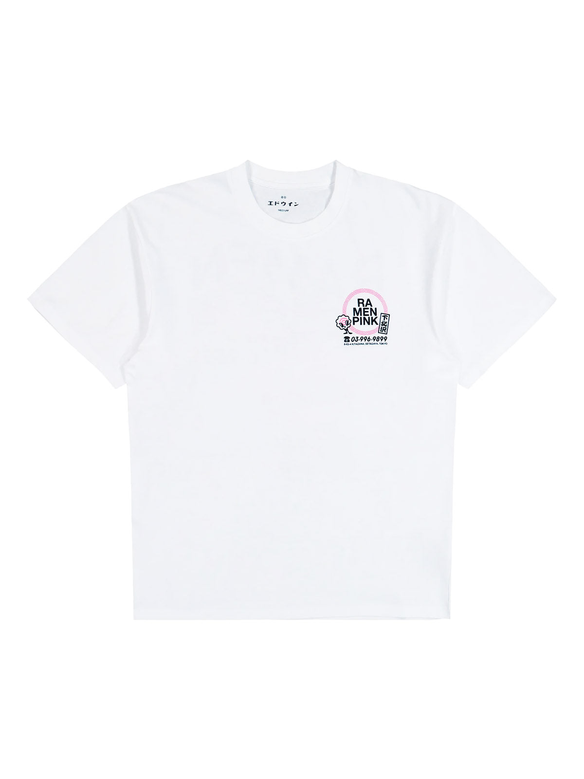 Edwin Ramen Pink T-Shirt White