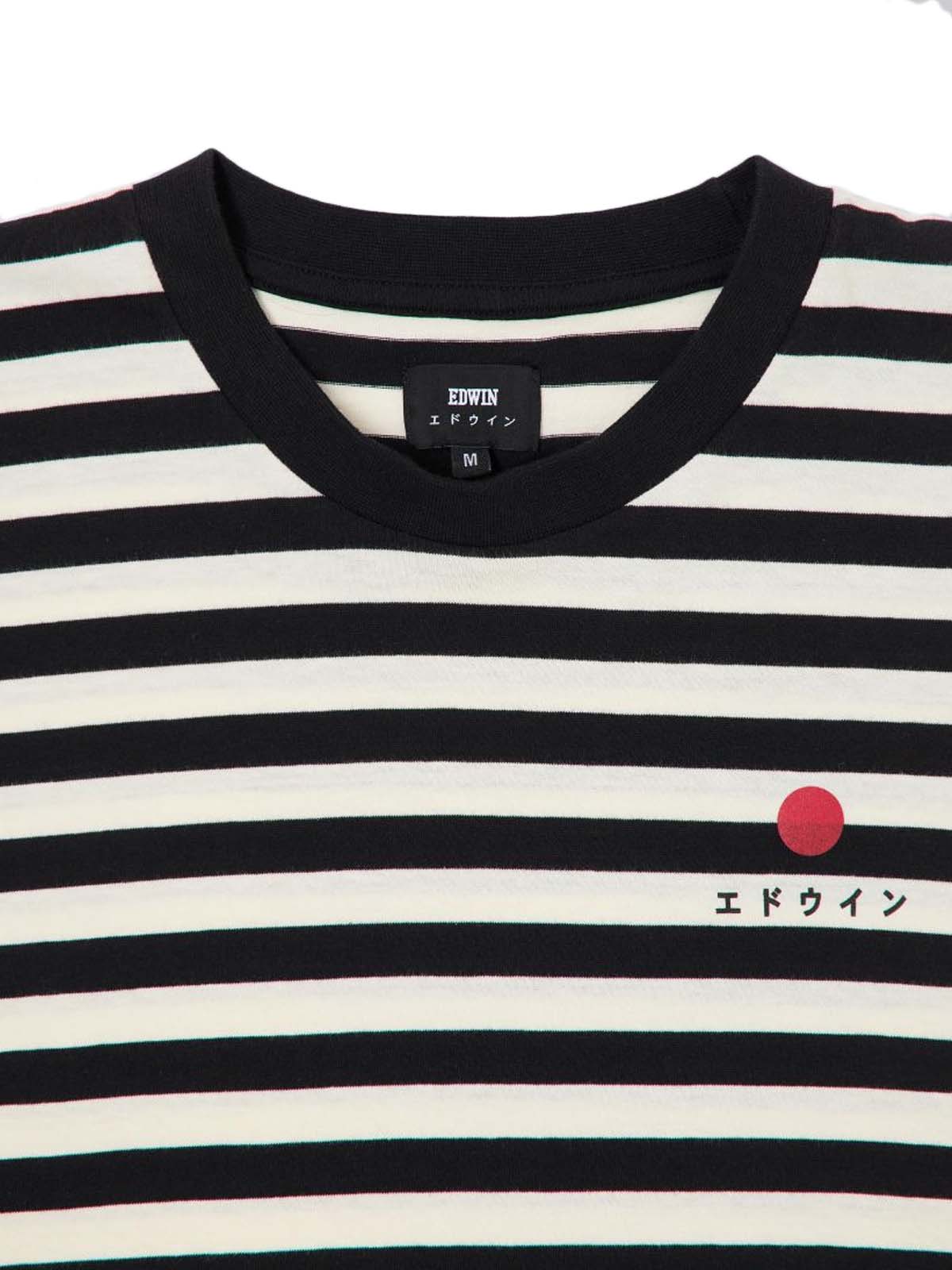 Edwin Basic Stripe T-Shirt Black White
