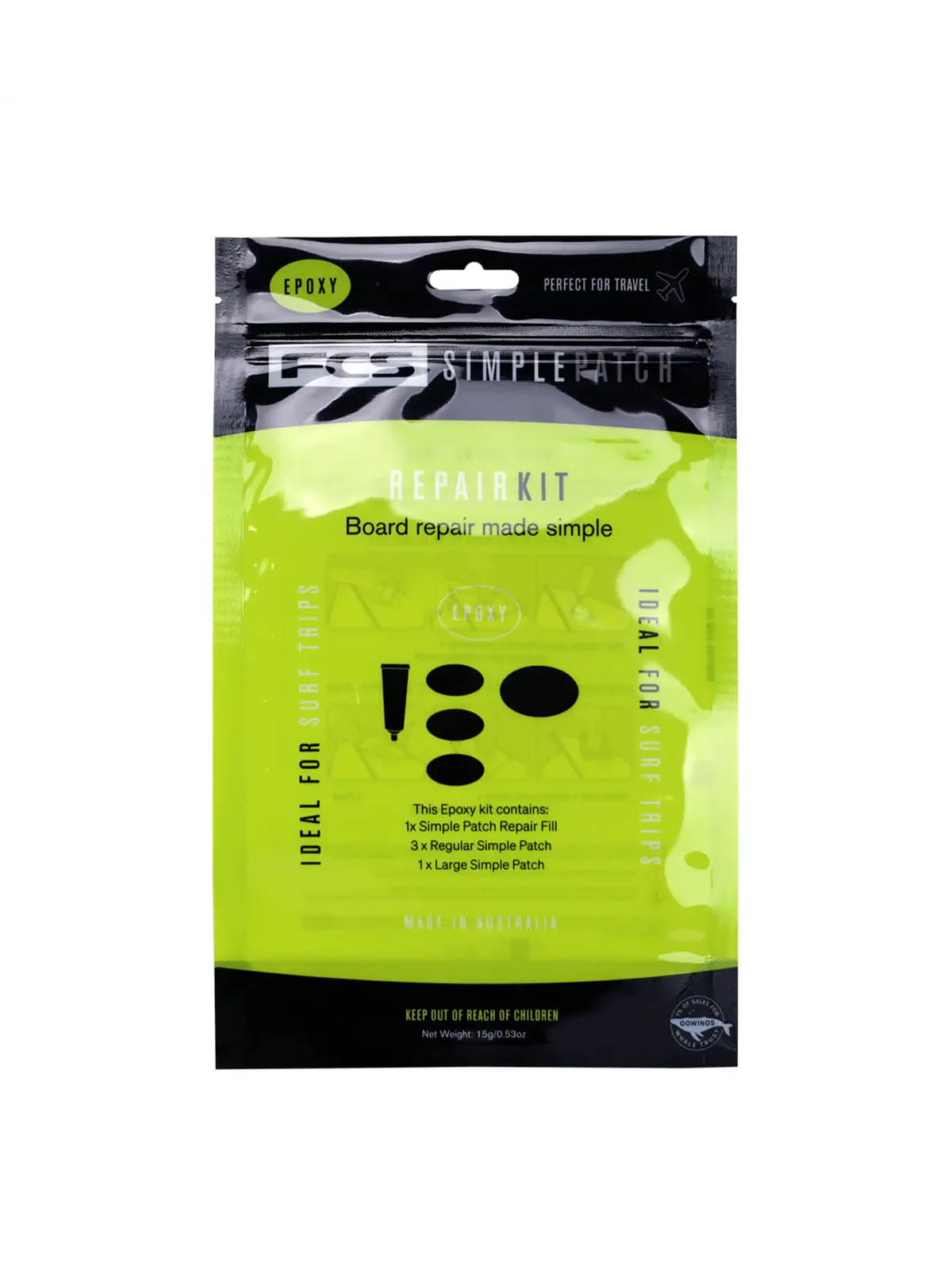 FCS Fins Simple Patch Repair Kit Epoxy Green