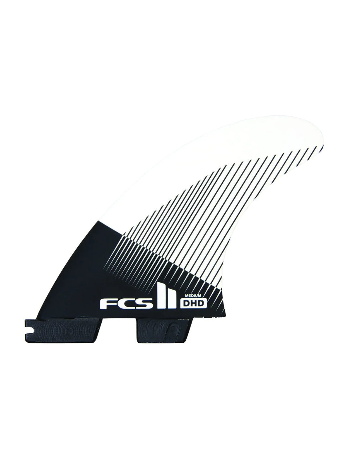 FCS II Fins DH PC Tri Fin Set Black White Large