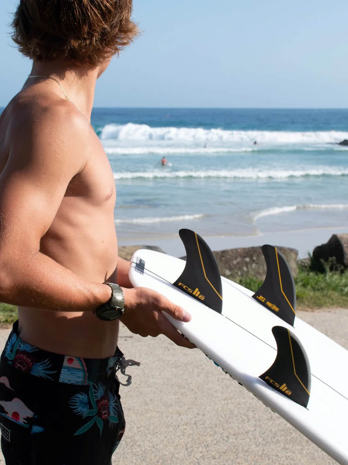 FCS II Fins JS PC Tri Fins Carbon Black Large