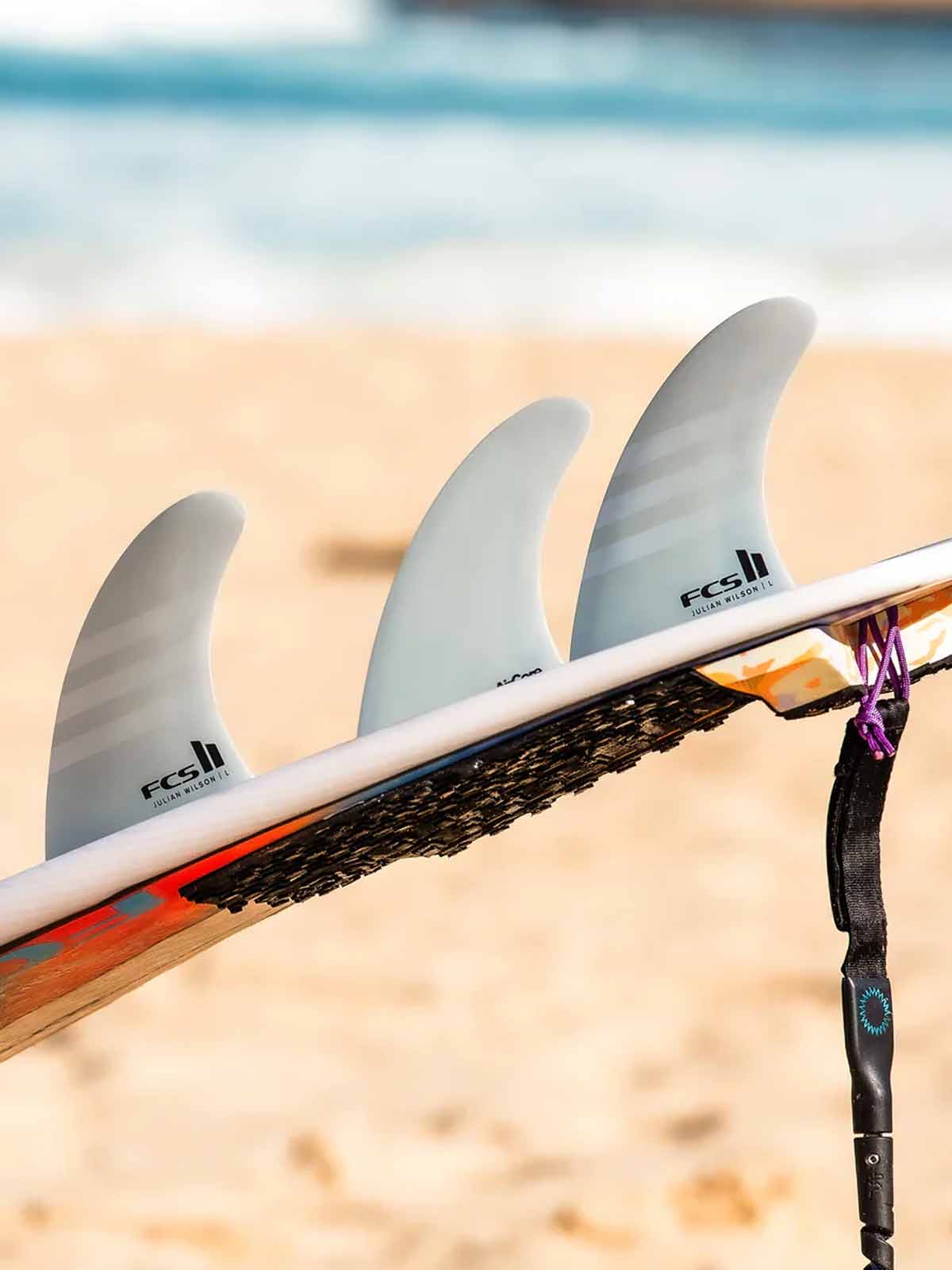 FCS II Fins JW PC White Tri Fin Set Large - Visitor Store