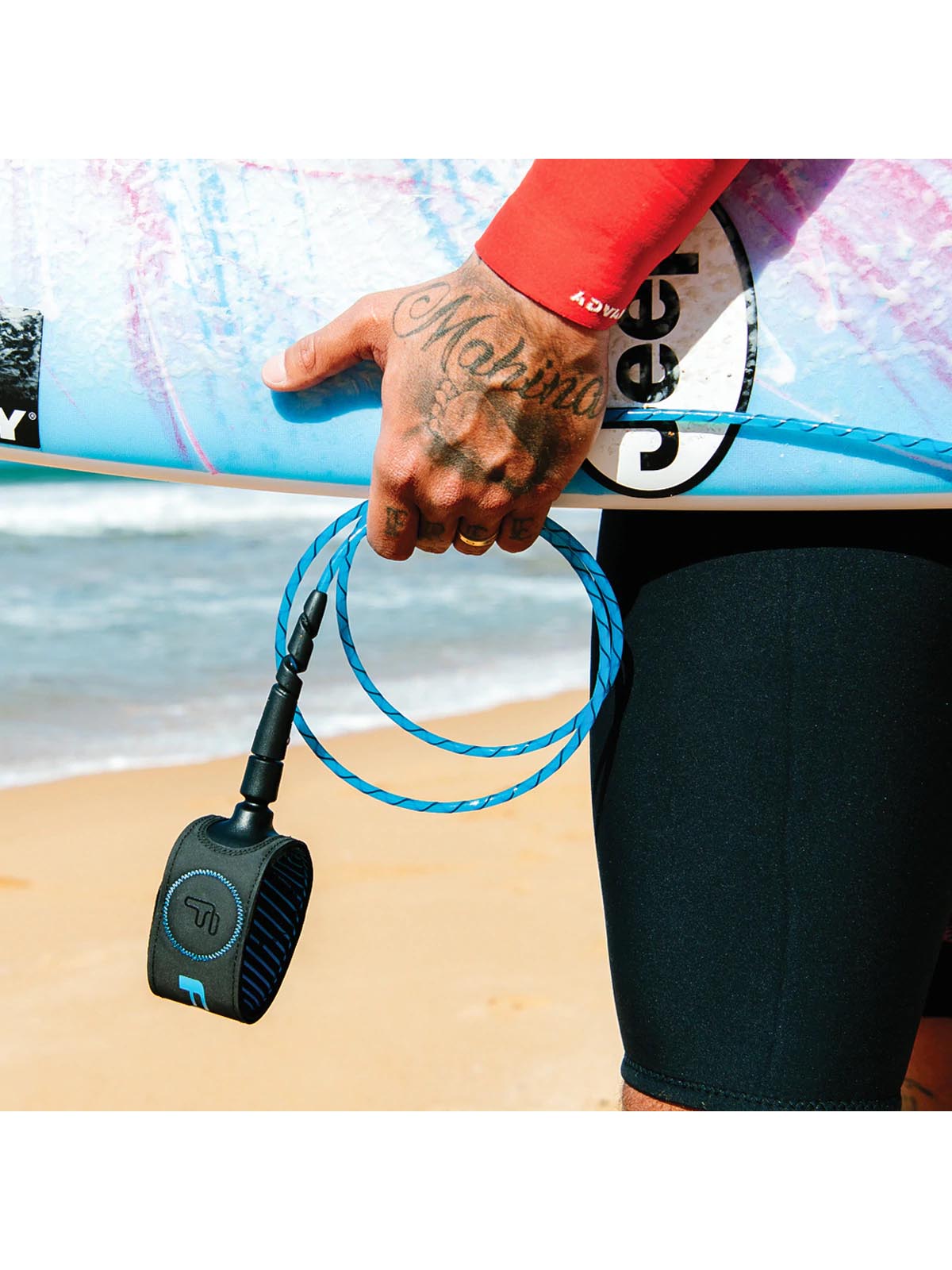 FCS Leash Helix Freedom Blue Black 7'0