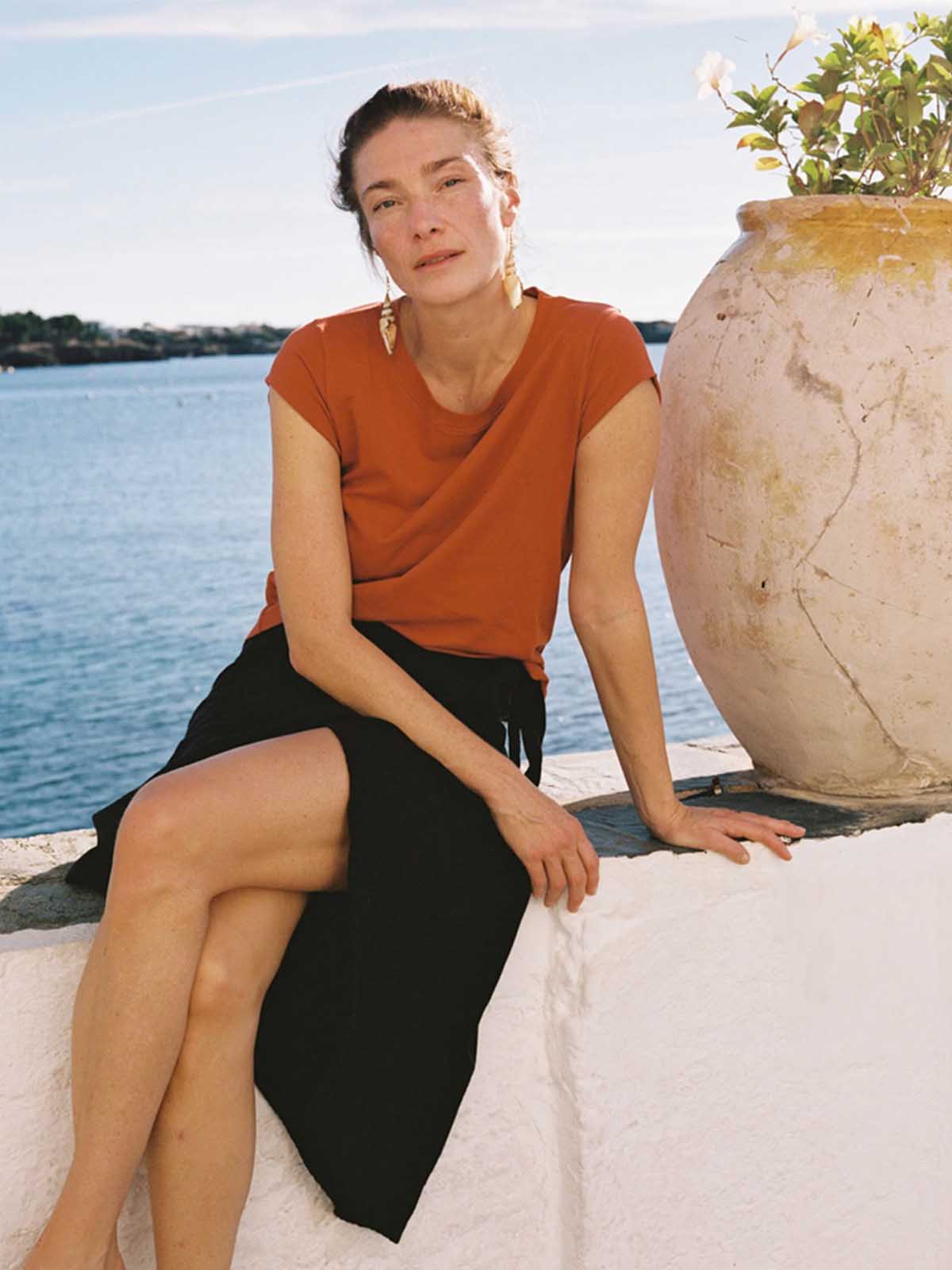 Jungle Folk Isla Crew Tee Brick