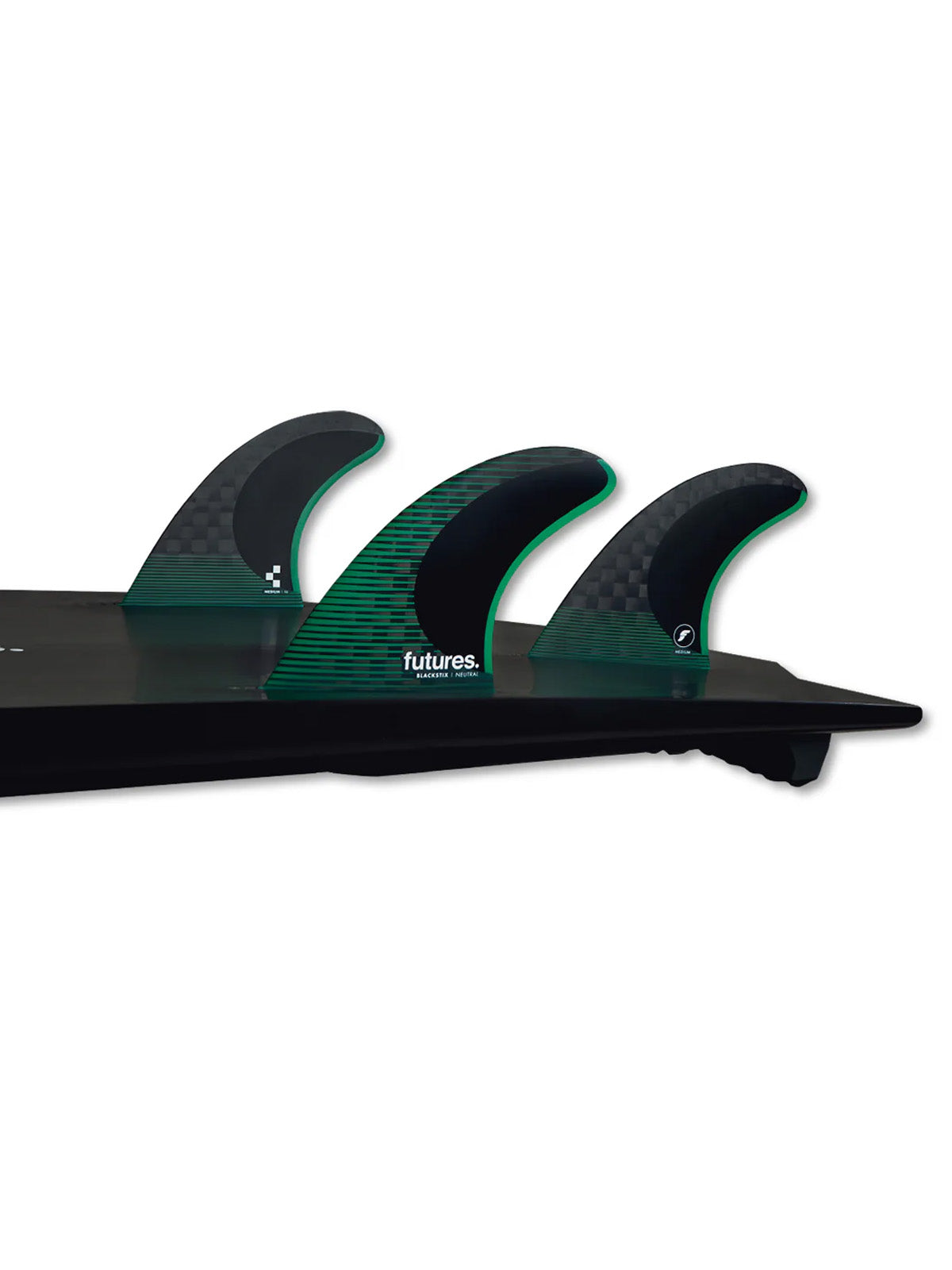 Futures Fins F6 Blackstix Thruster Neutral Black-Petrol Green Medium