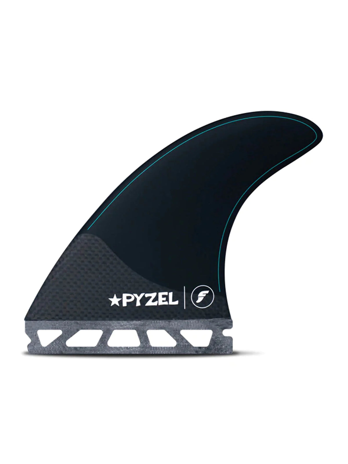 Futures Fins Thruster Fin Set Pyzel Honeycomb Black Carbon Blue M